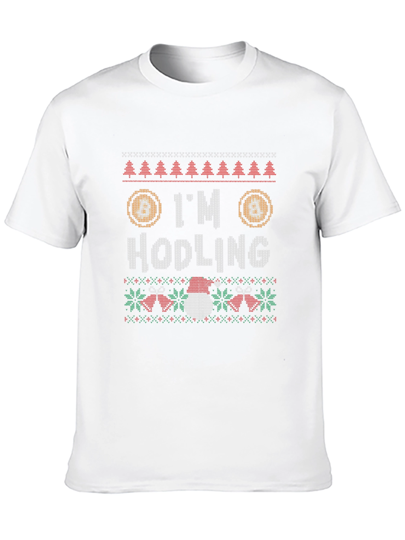 Black I'm Hodling Christmas Sweater Style T-Shirt view 10