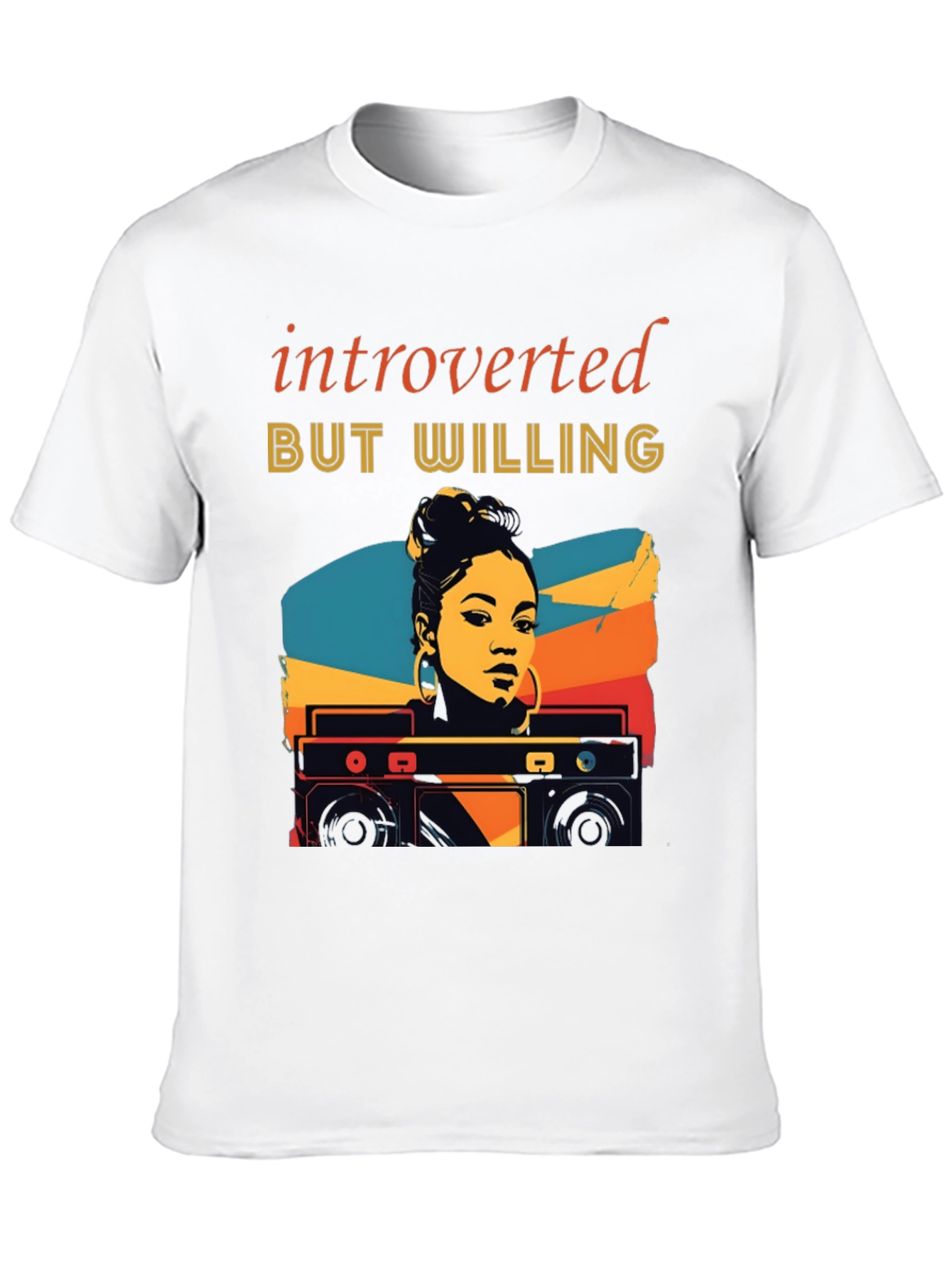 Black Introverted But Willing Graphic T-Shirt view 10