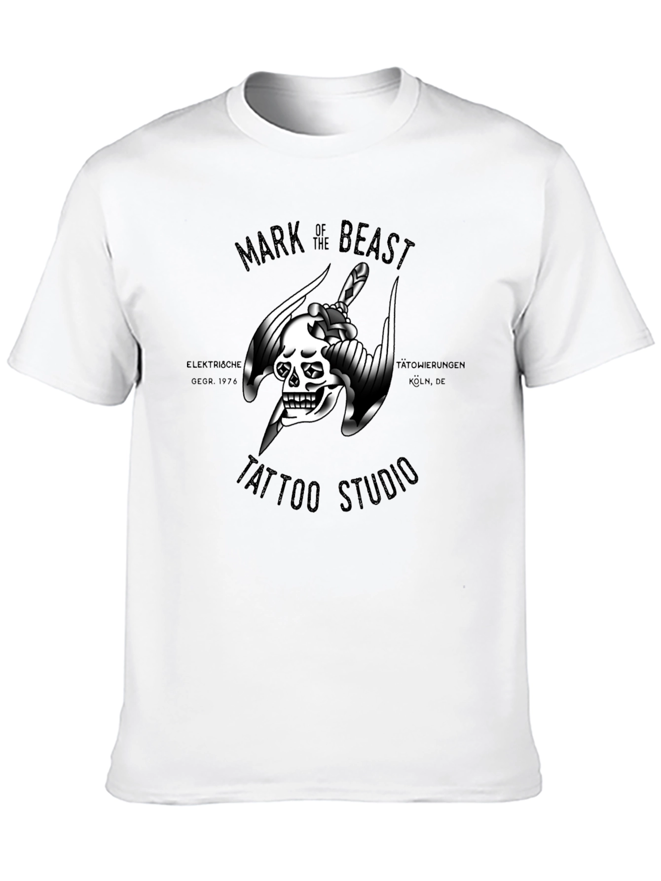Black Mark of the Beast Tattoo Studio Black T-Shirt view 10