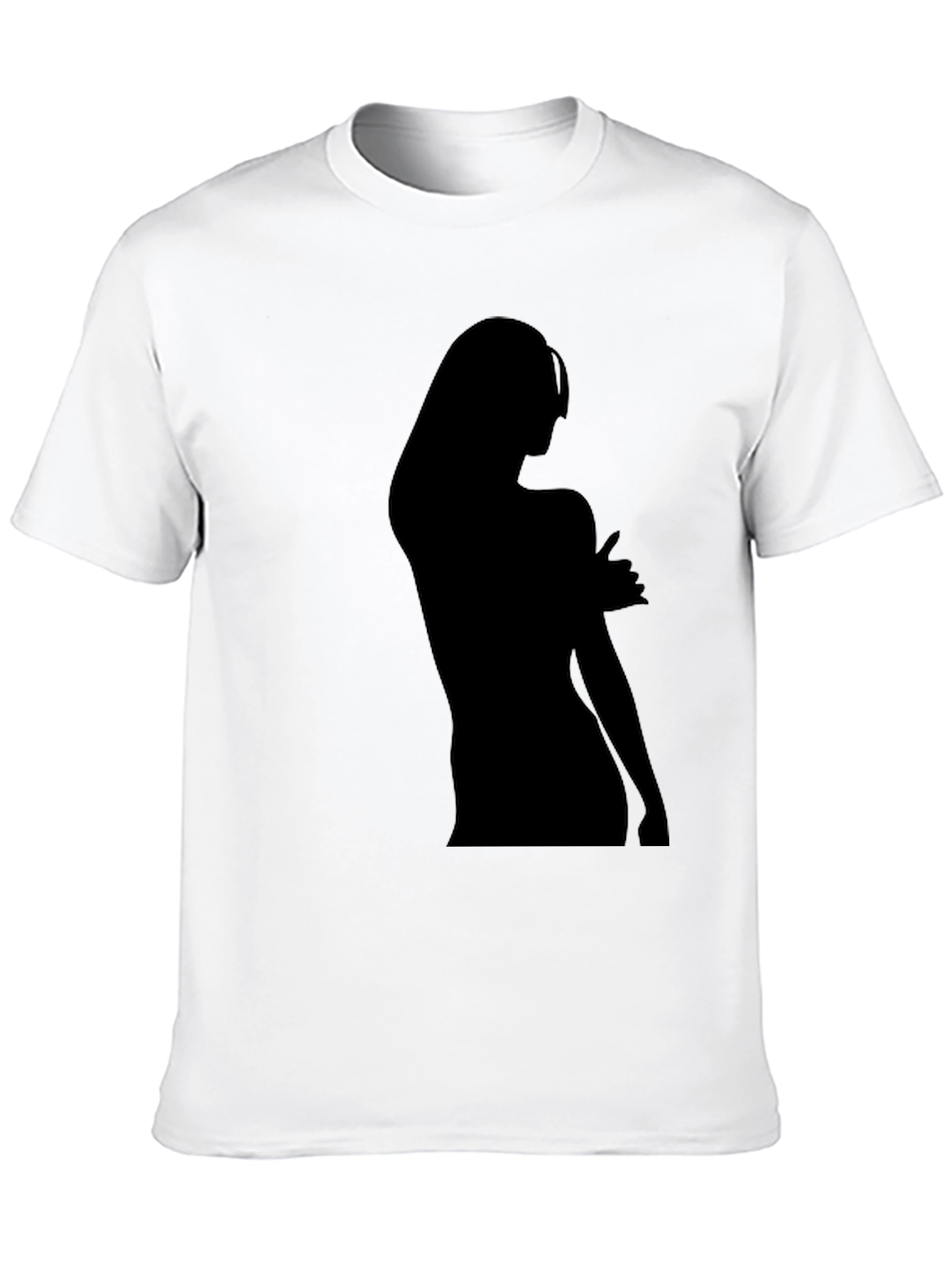 Black Silhouette Graphic Tee - Black Cotton Blend view 10