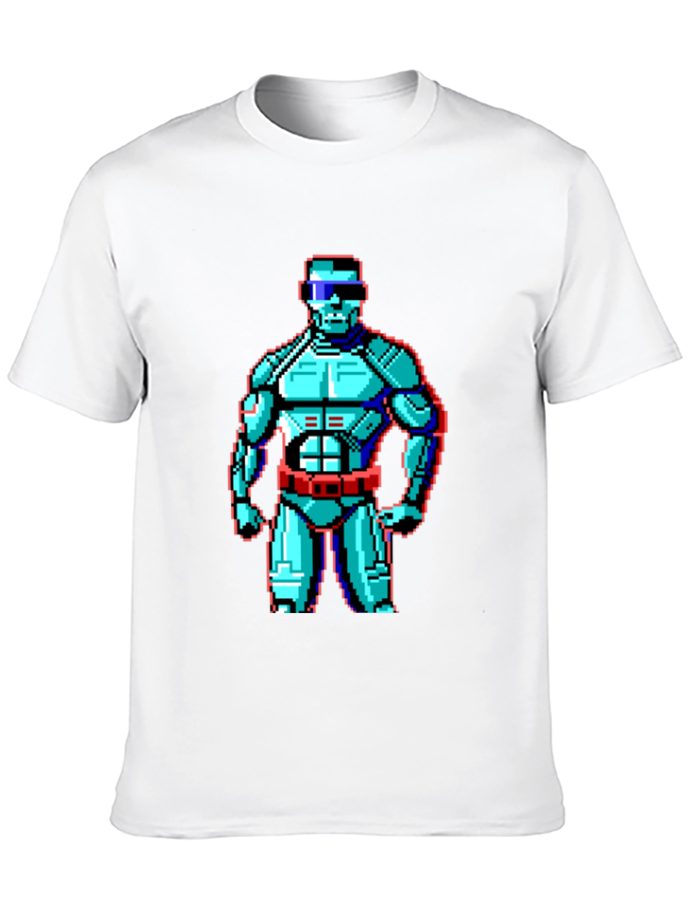 Black Retro Pixel Robot Graphic T-Shirt - Black view 10