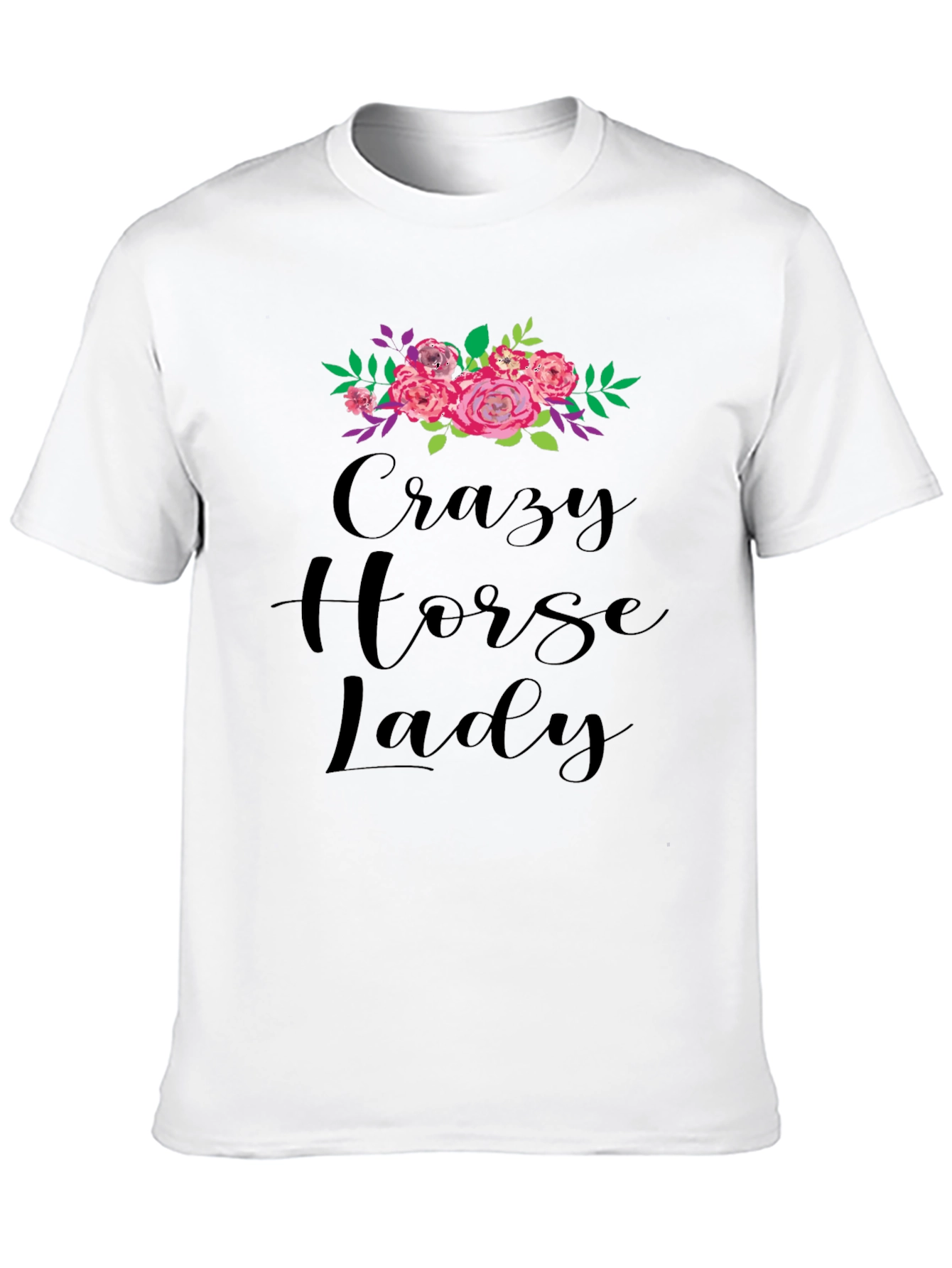 Crazy Horse Lady Floral Graphic Tee - Black - 10