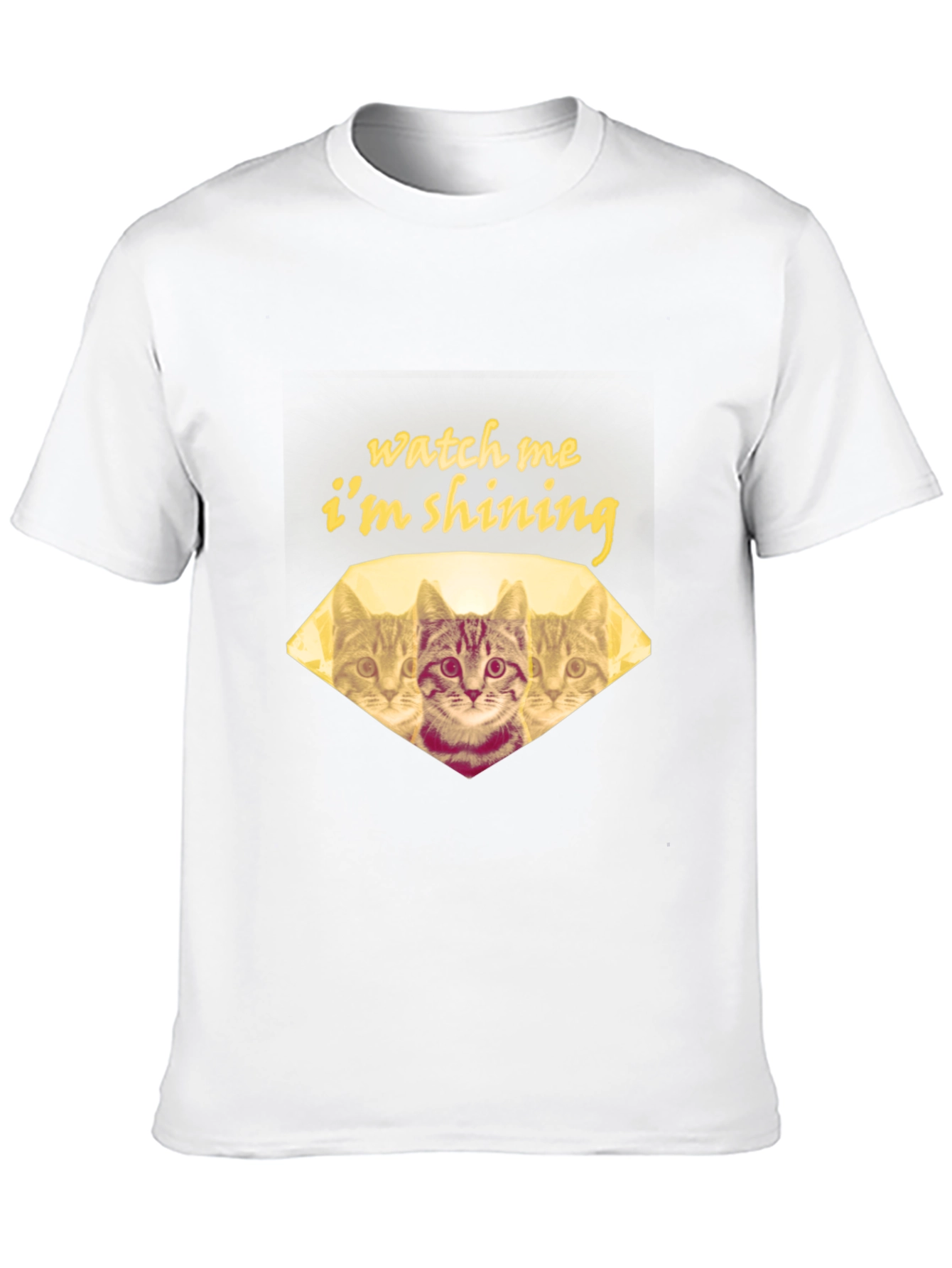 Black Watch Me I'm Shining Cat T-Shirt - Unisex Black Tee view 10