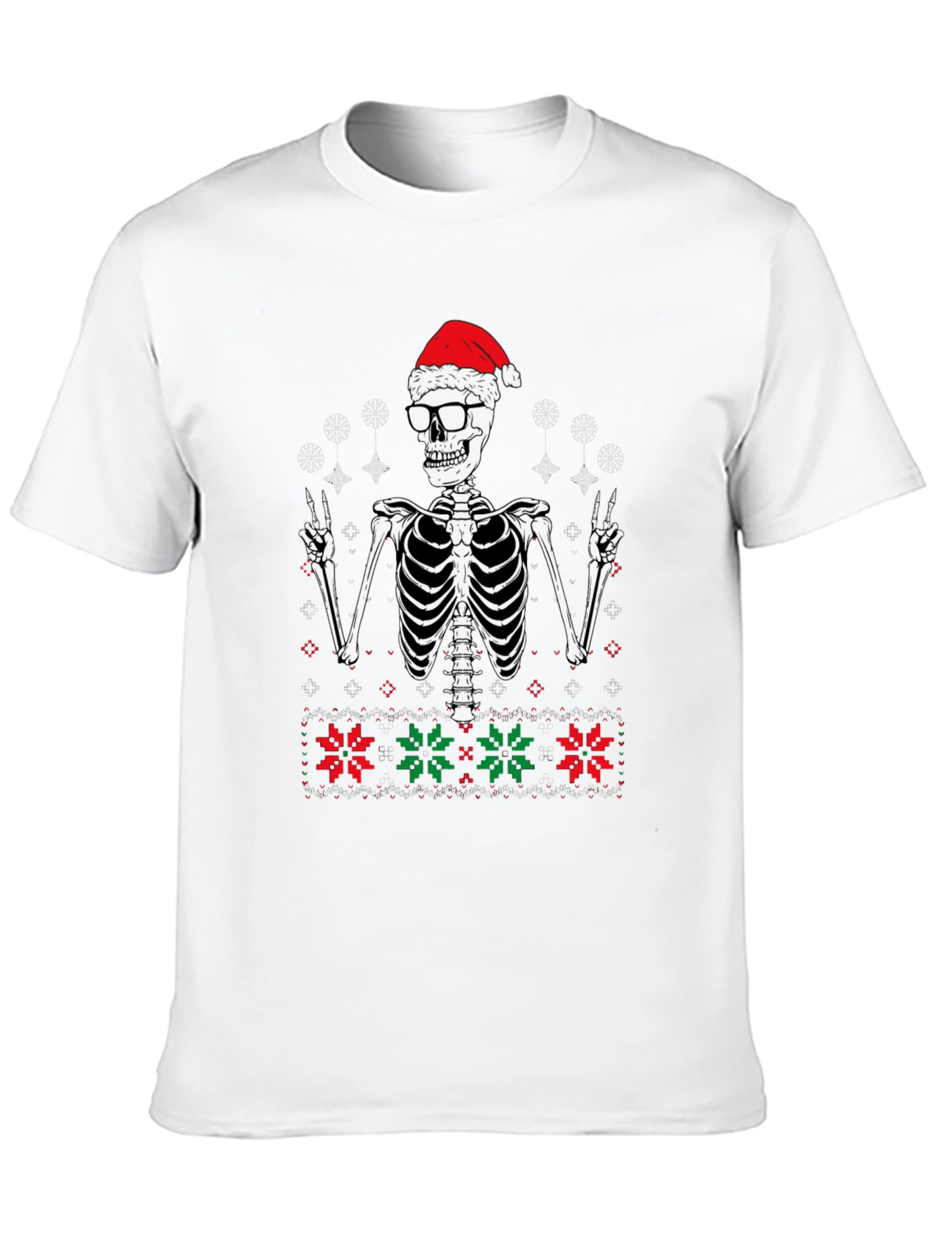Black Christmas Skeleton Santa T-Shirt view 10