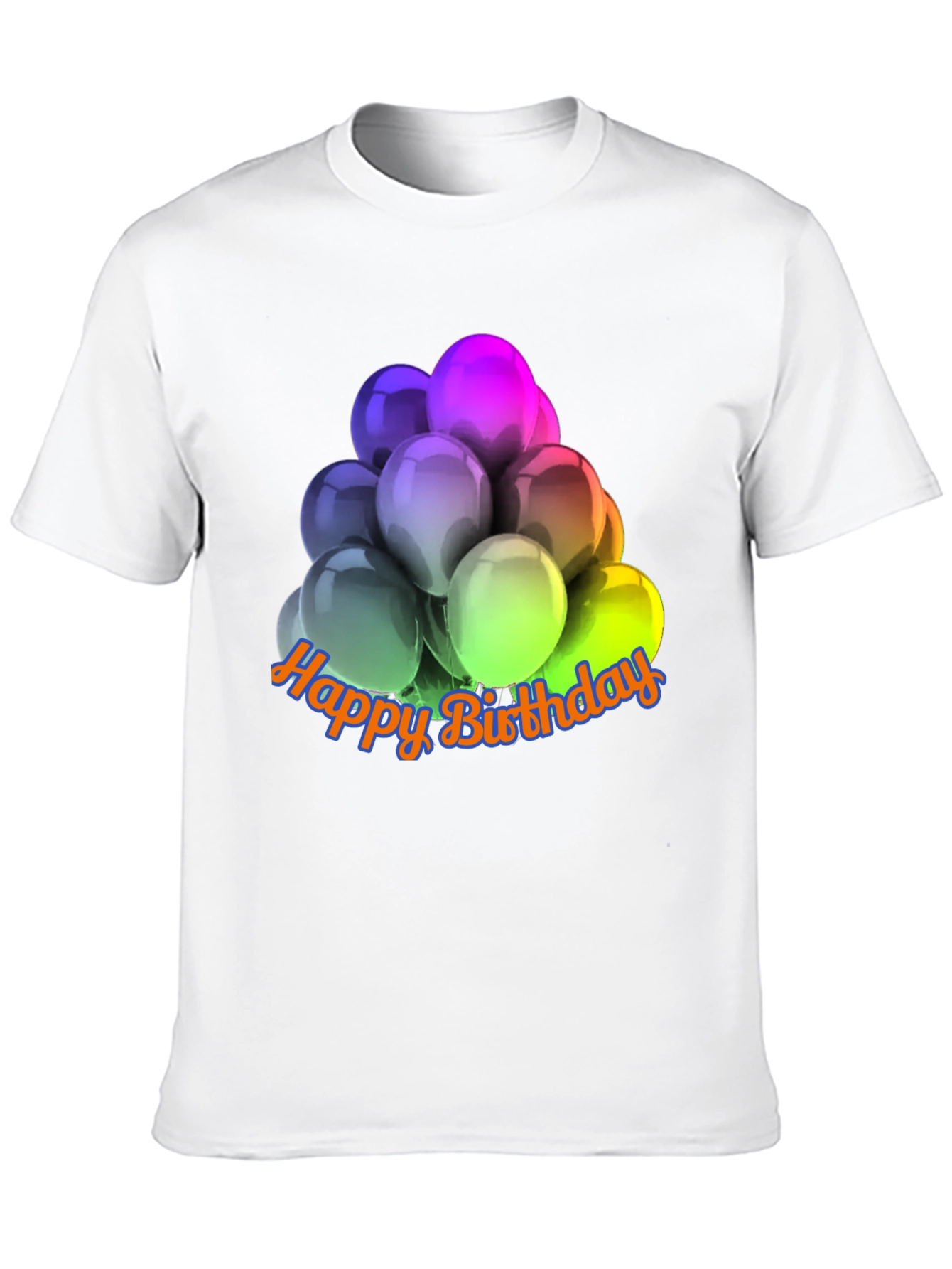 Black Happy Birthday Balloons Graphic T-Shirt view 10