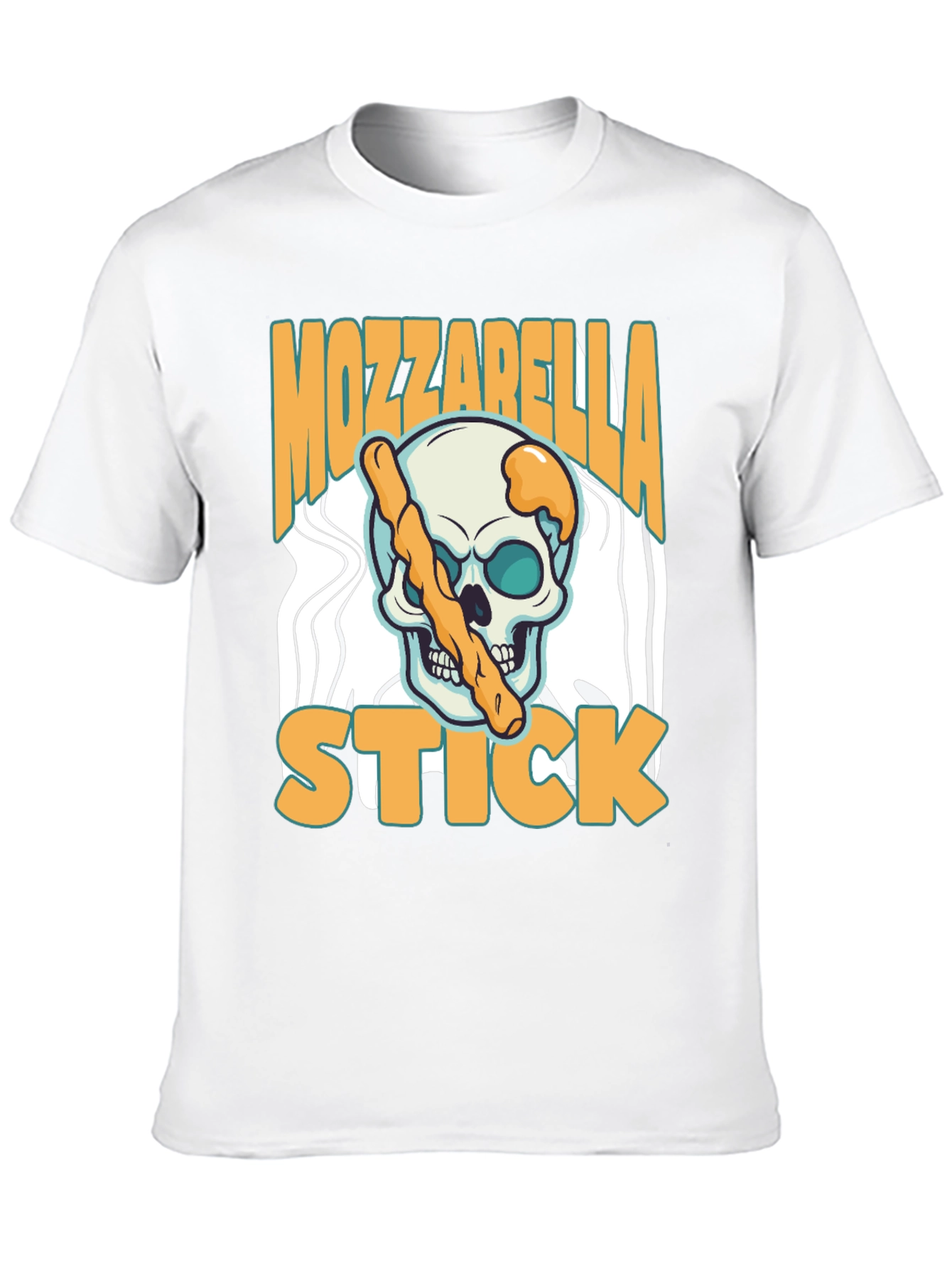 Black Mozzarella Stick Skull Graphic Tee view 10