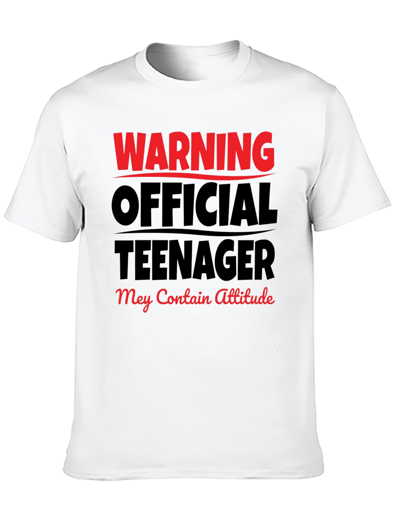 Black Warning Official Teenager T-Shirt - Attitude Included! view 10