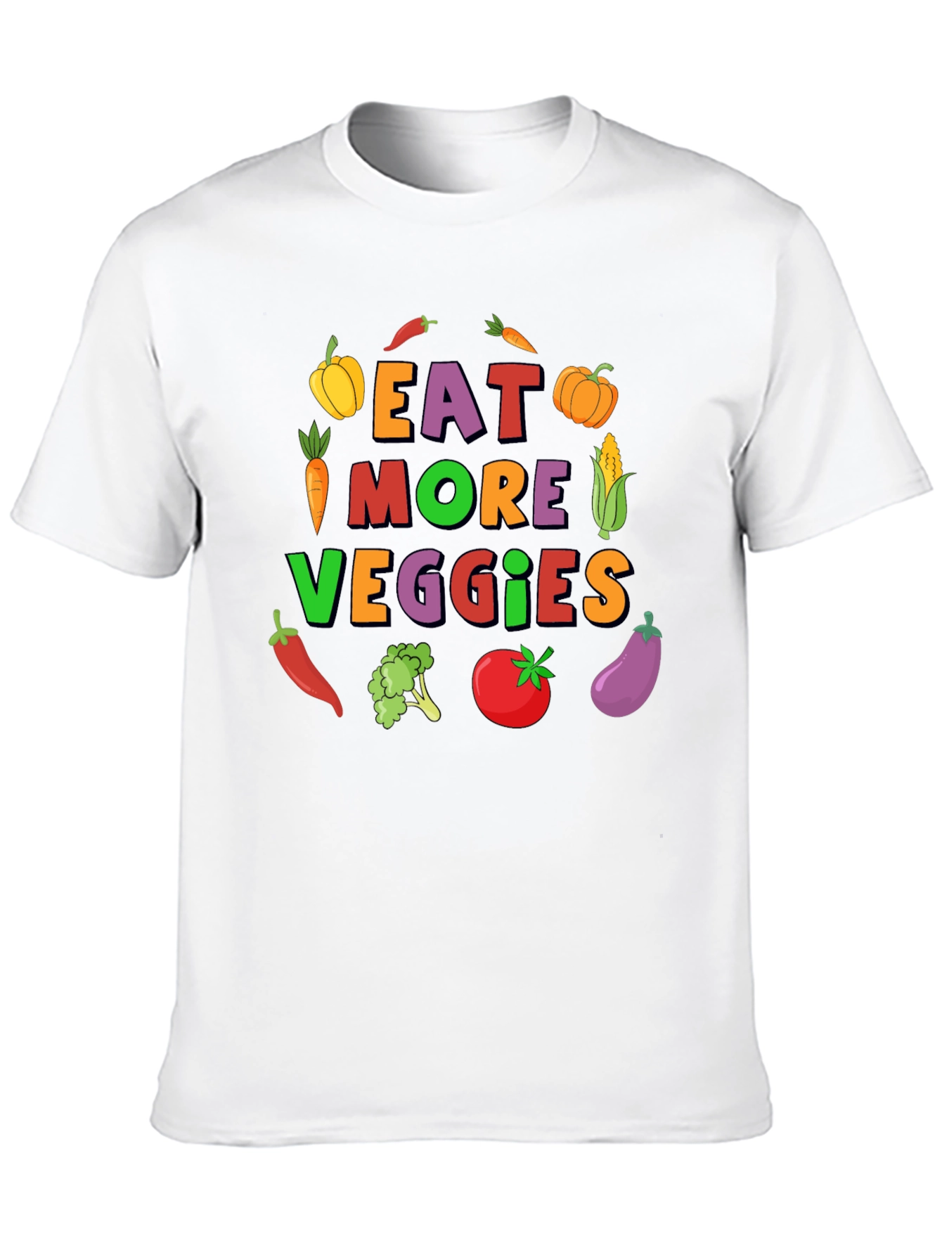 Black Eat More Veggies Graphic Tee view 10