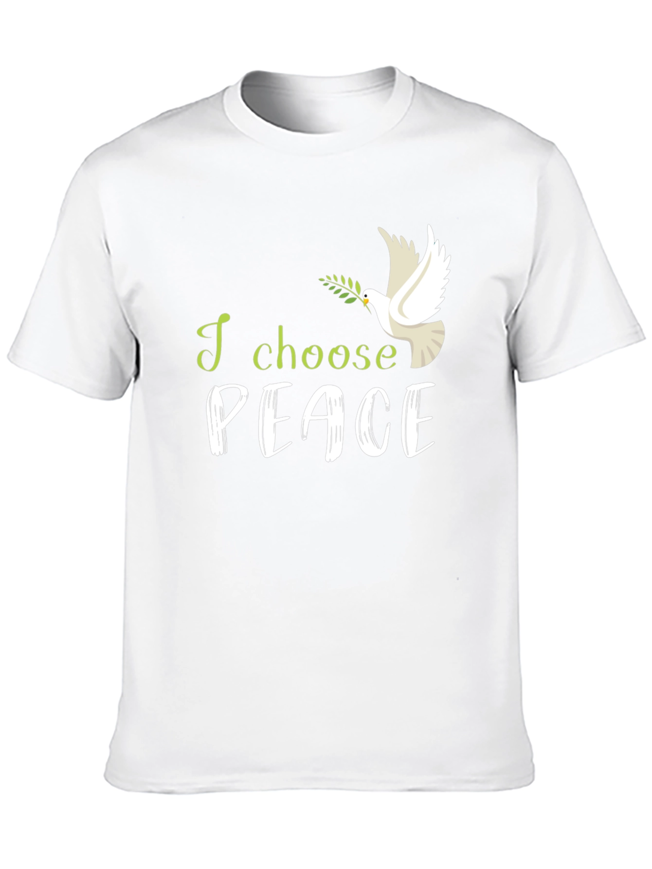 Black I Choose Peace T-Shirt: Dove with Olive Branch view 10