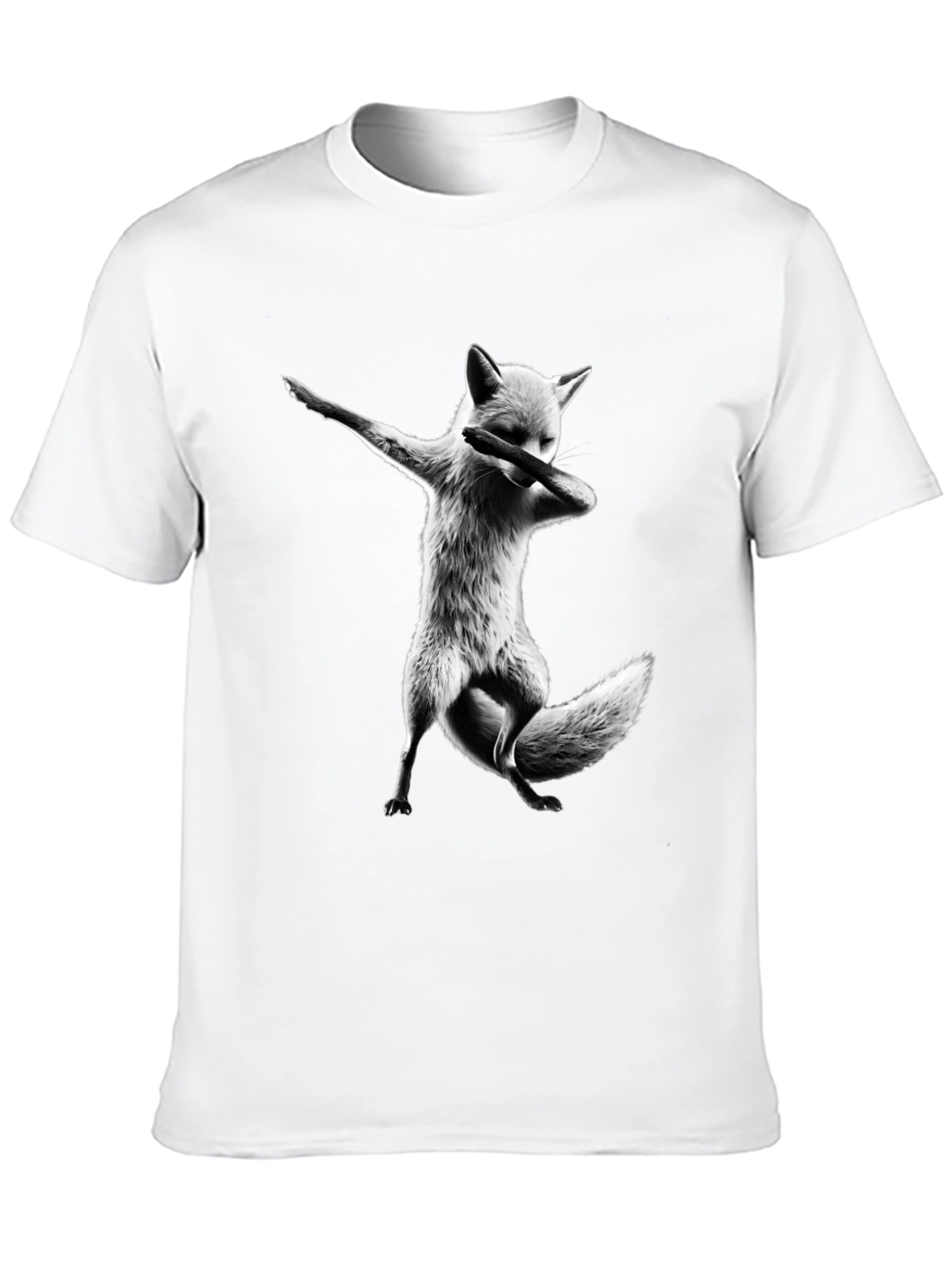 Black Dabbing Fox Graphic Tee - Black Cotton T-Shirt view 10