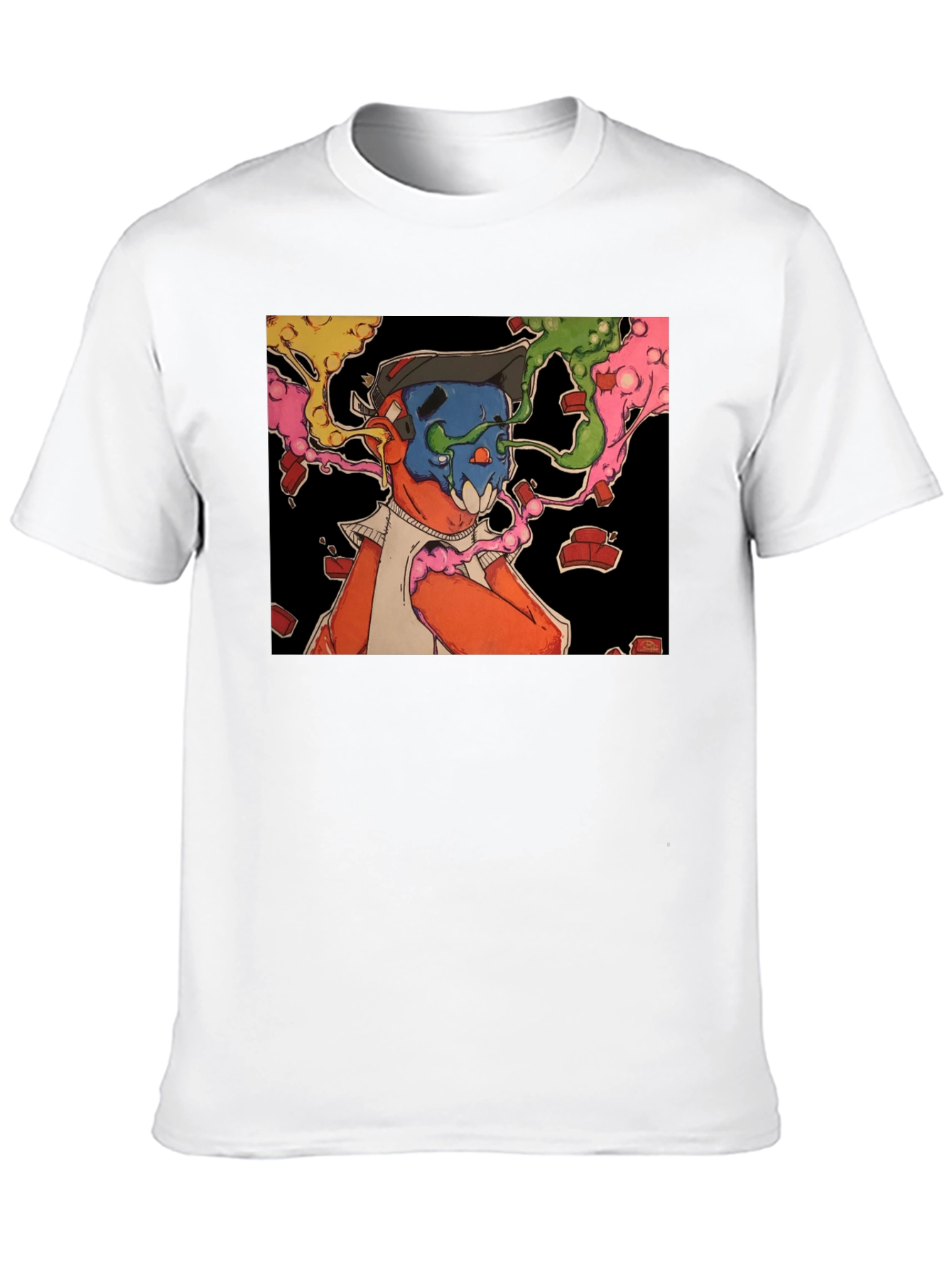 Black Abstract Graphic Print Black T-Shirt view 10