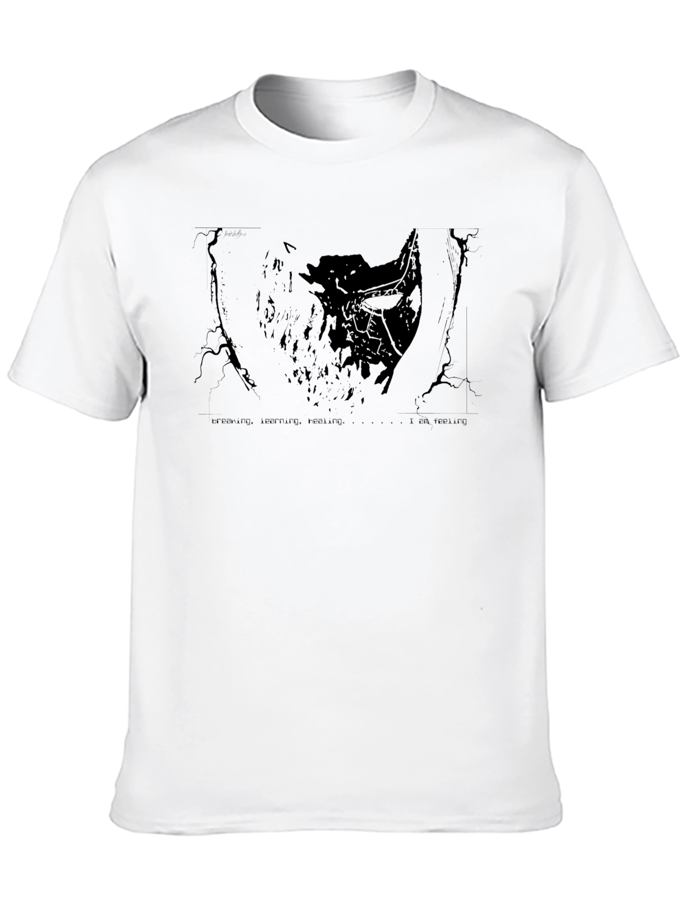 Black Abstract Graphic Print Black T-Shirt view 10