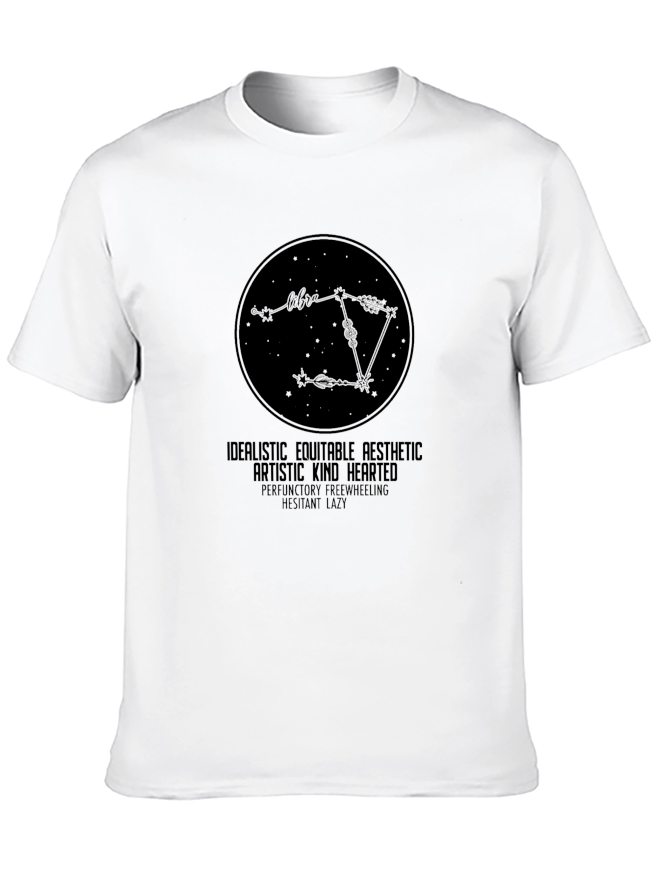 Black Libra Zodiac Sign T-Shirt - Artistic Astrological Tee view 10