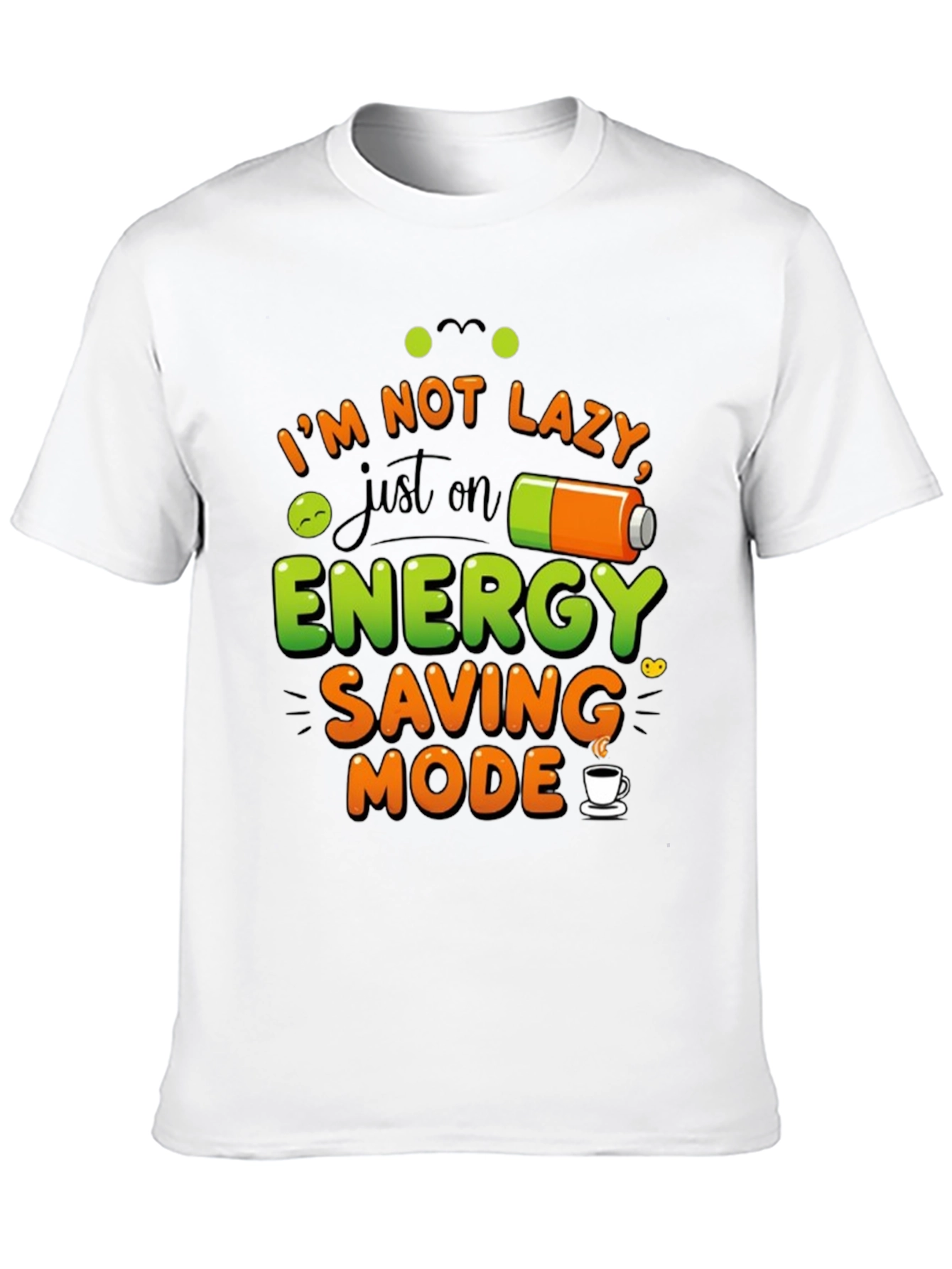 Black Energy Saving Mode Black Graphic T-Shirt view 10