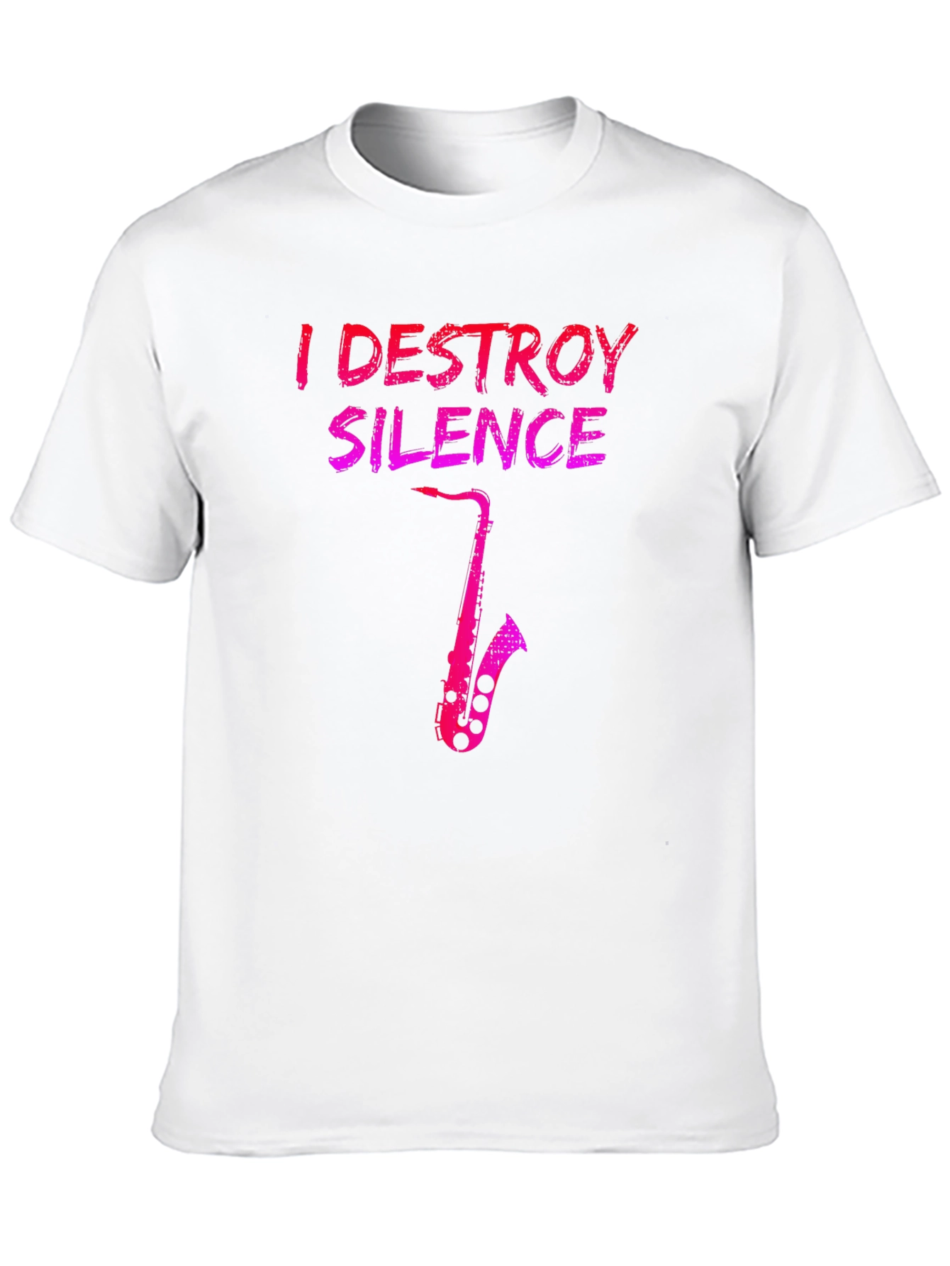 Black I Destroy Silence Saxophone Black T-Shirt view 10