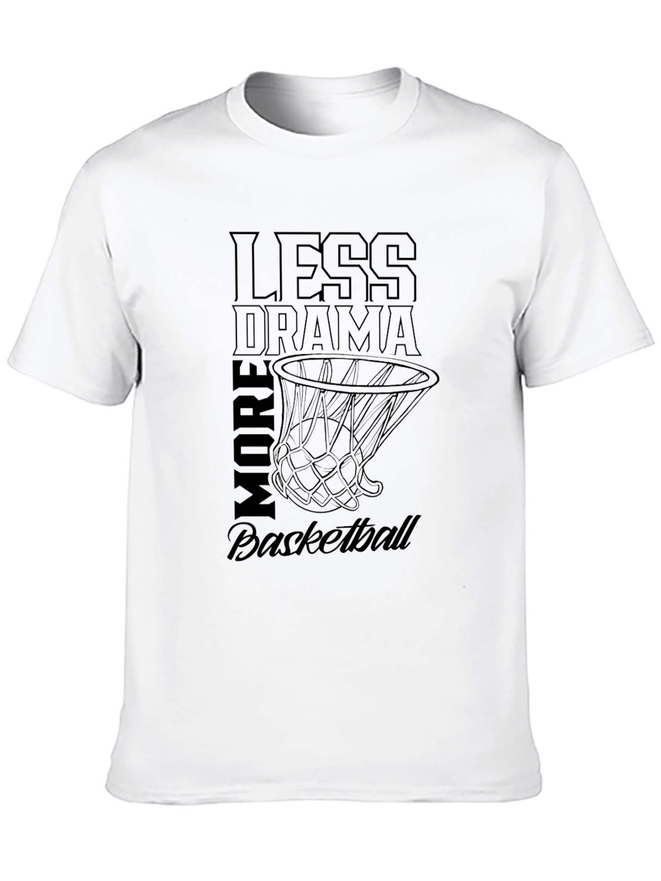 Black Less Drama More Basketball Graphic Tee view 10