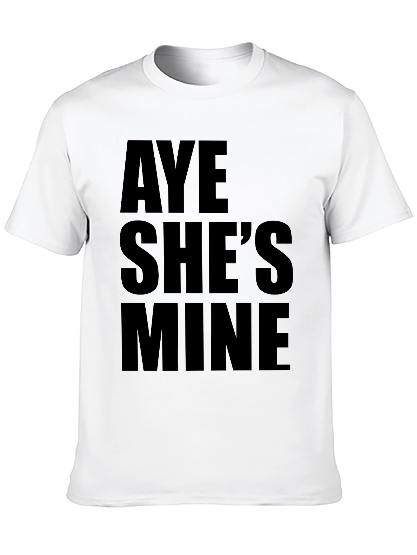 Black Aye She's Mine Men's Black Graphic T-Shirt view 10