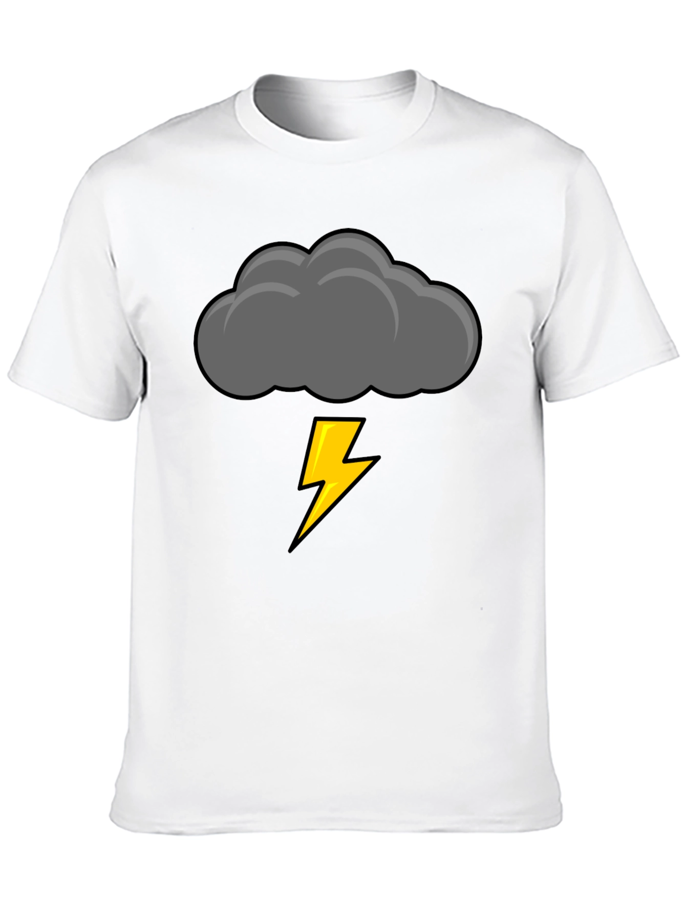 Black Storm Cloud Lightning Bolt Graphic Tee view 10