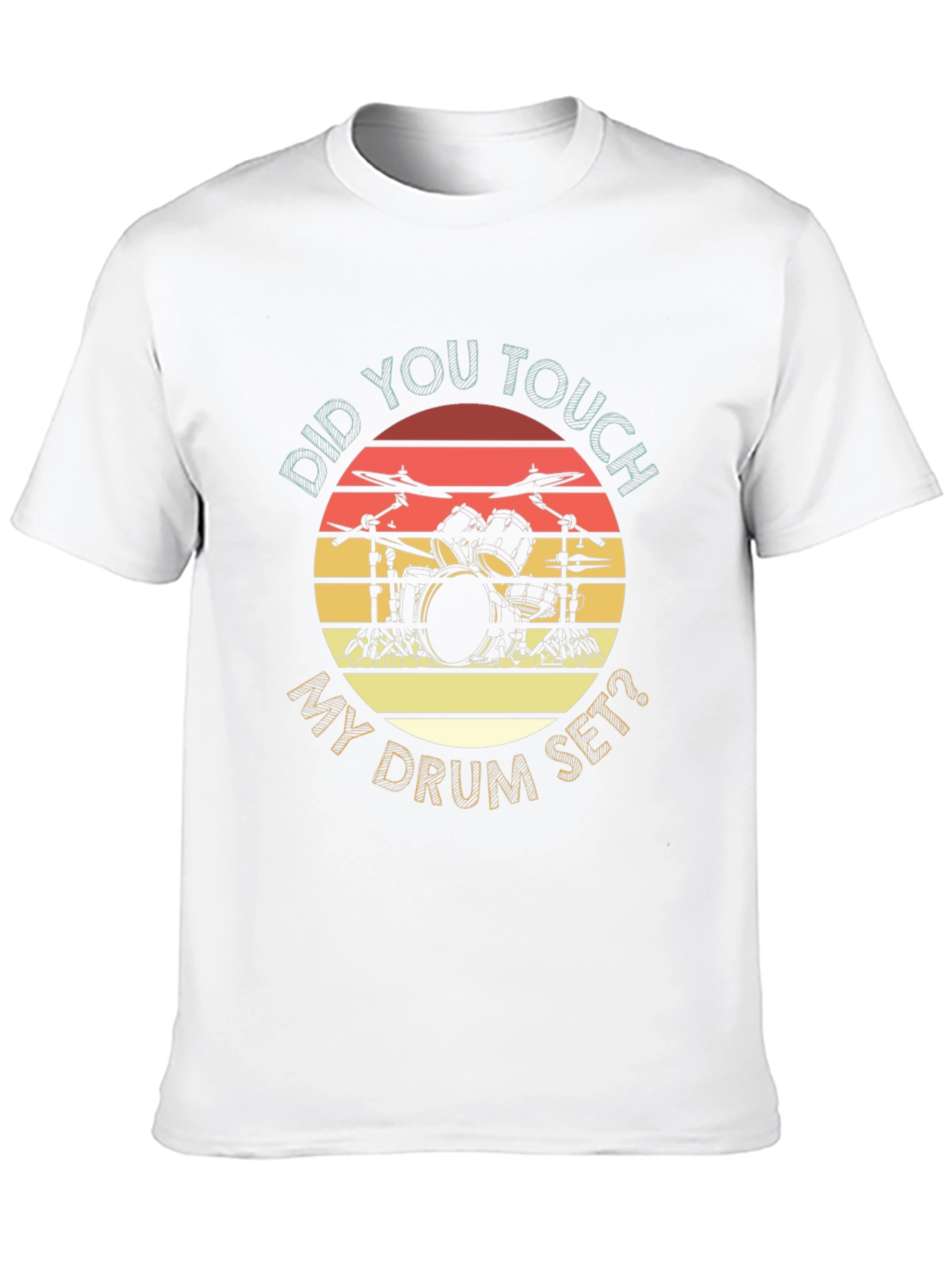 Black Retro Drum Set T-Shirt - Did You Touch My Drum Set? view 10