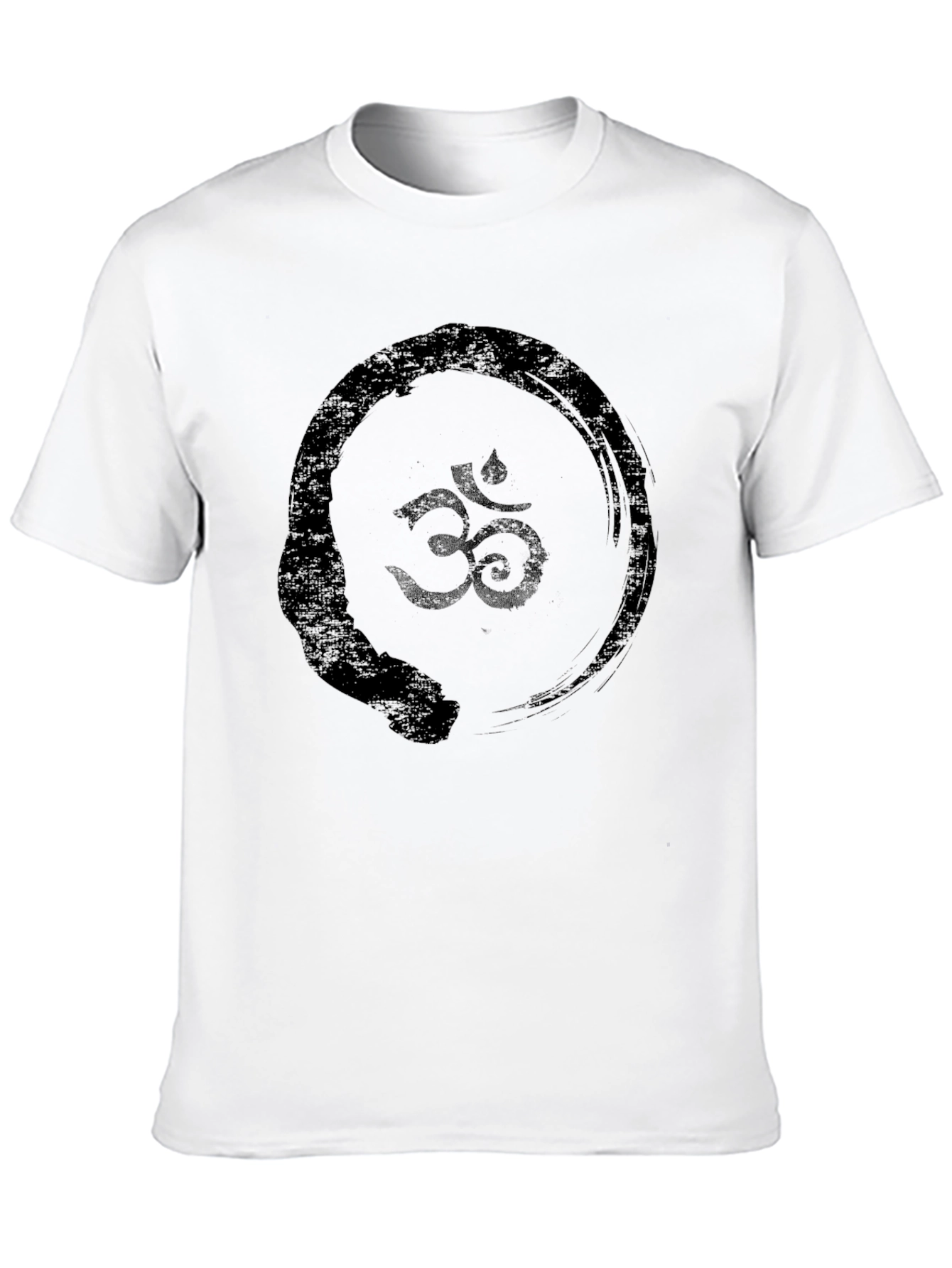 Black Om Symbol Zen Circle Black Graphic Tee view 10