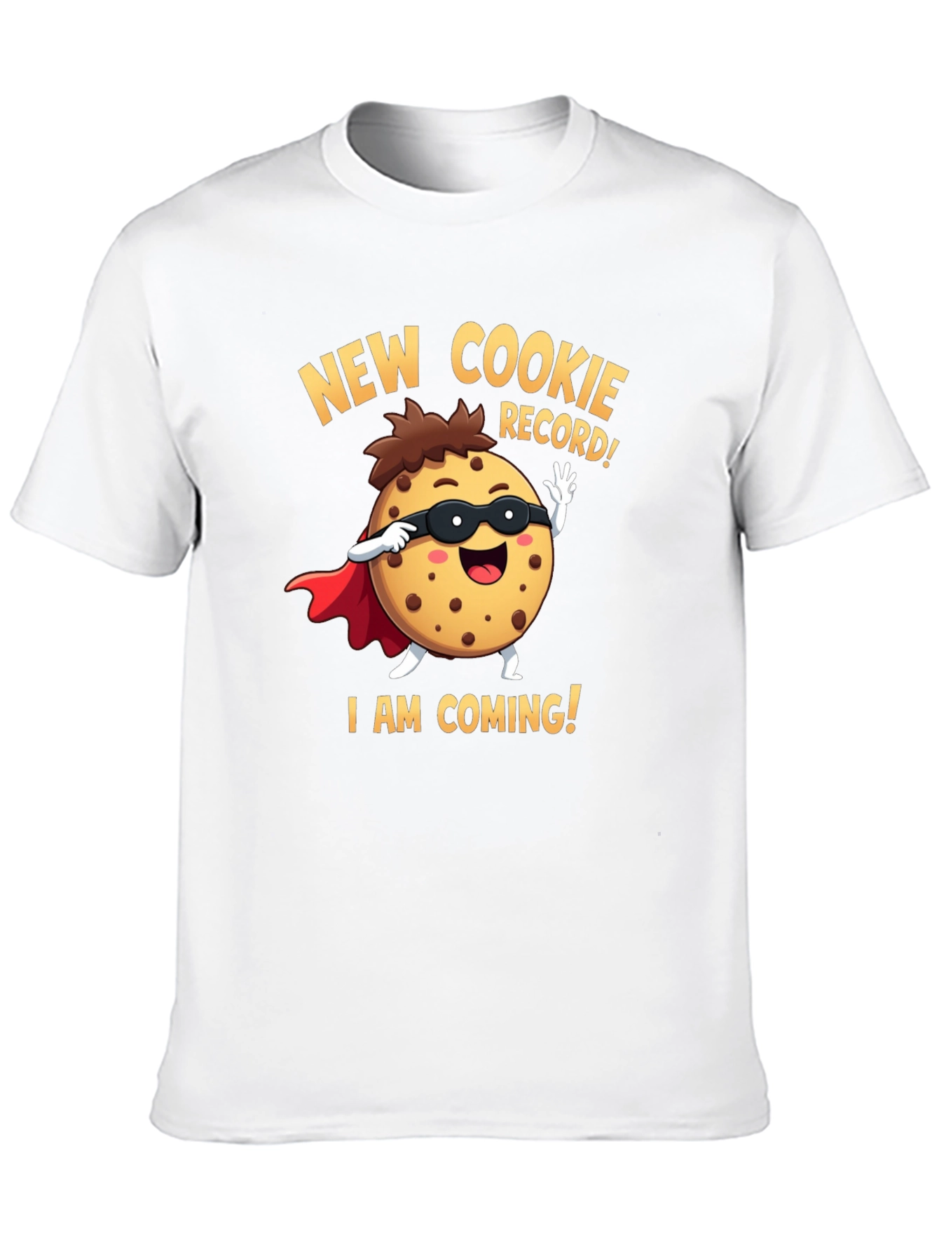 Black New Cookie Record Funny Cartoon Graphic T-Shirt view 10