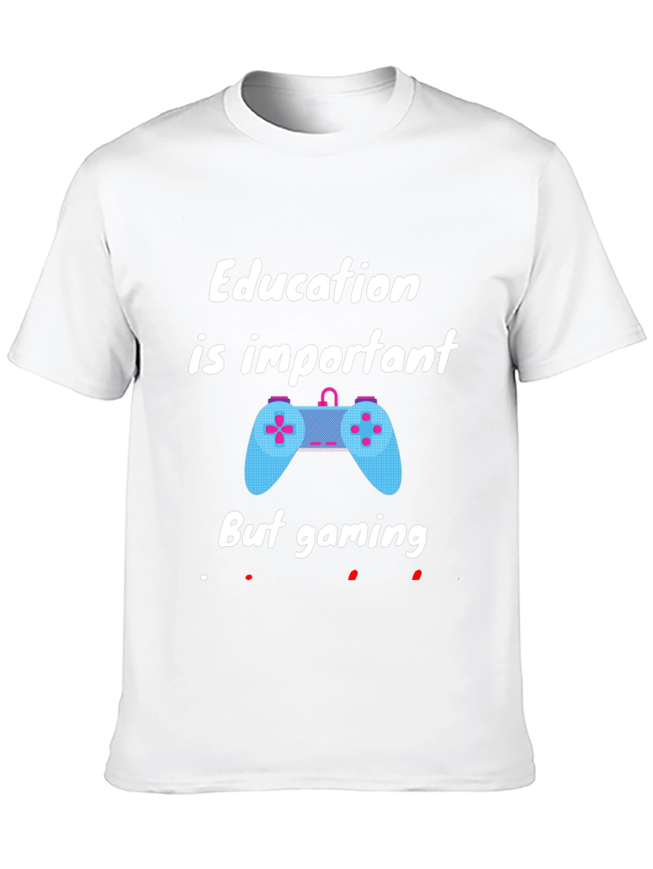 Black Education Important But Gaming T-Shirt - Black view 10