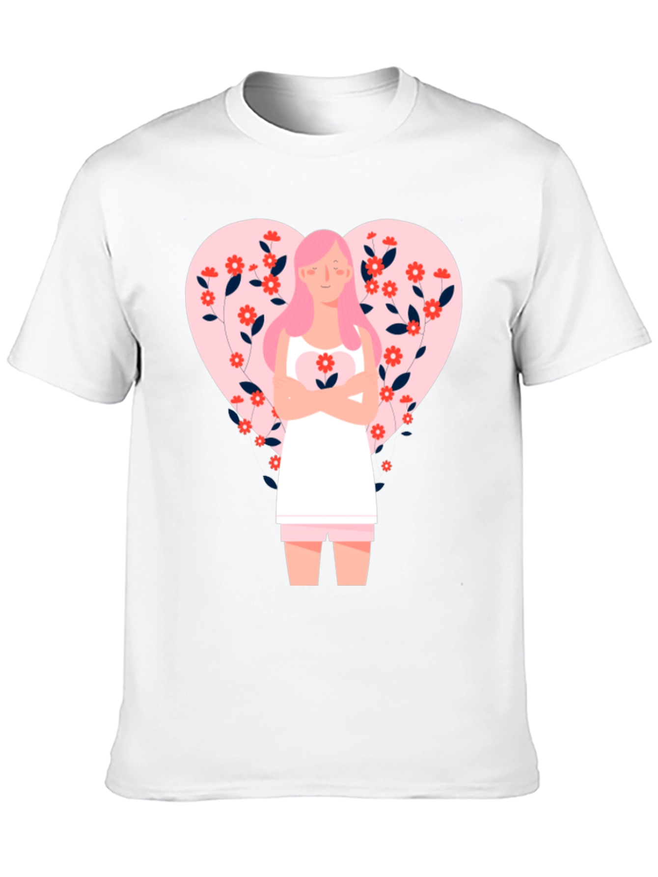 Black Floral Heart Valentine's Day Graphic Tee view 10