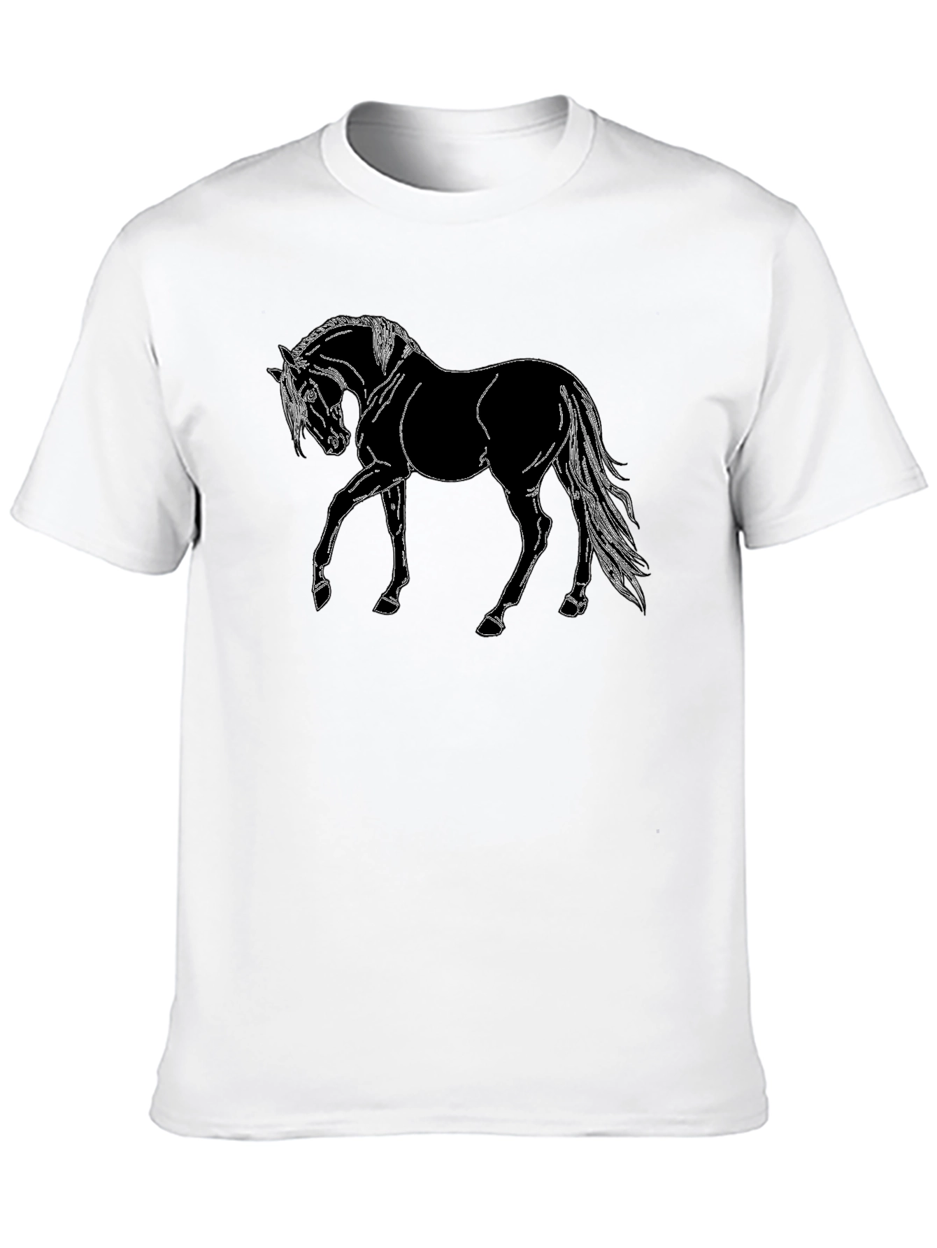 Black Men's Black Horse Graphic T-Shirt view 10