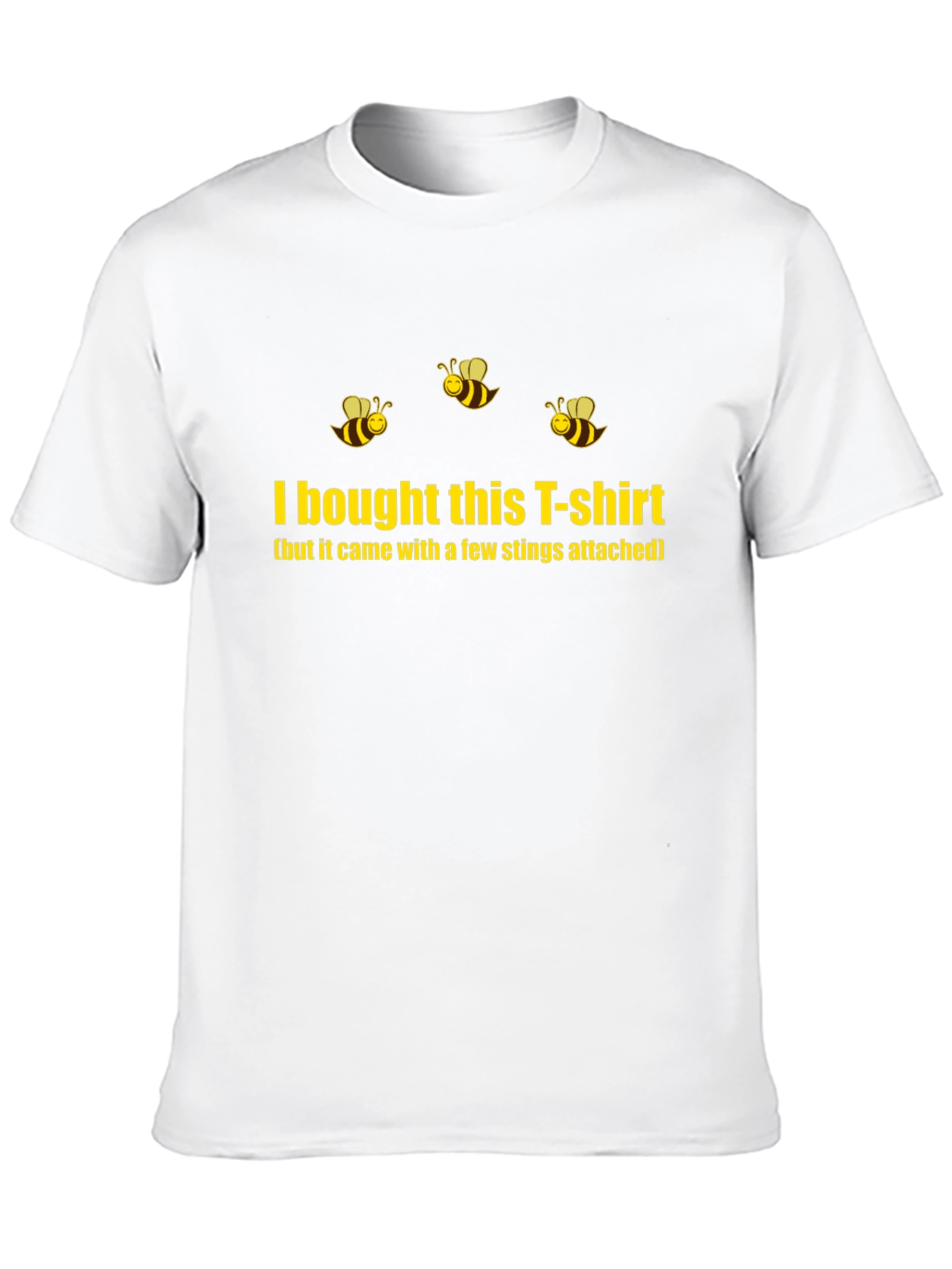 Black Humorous Bee Sting T-Shirt - Black Cotton Blend view 10