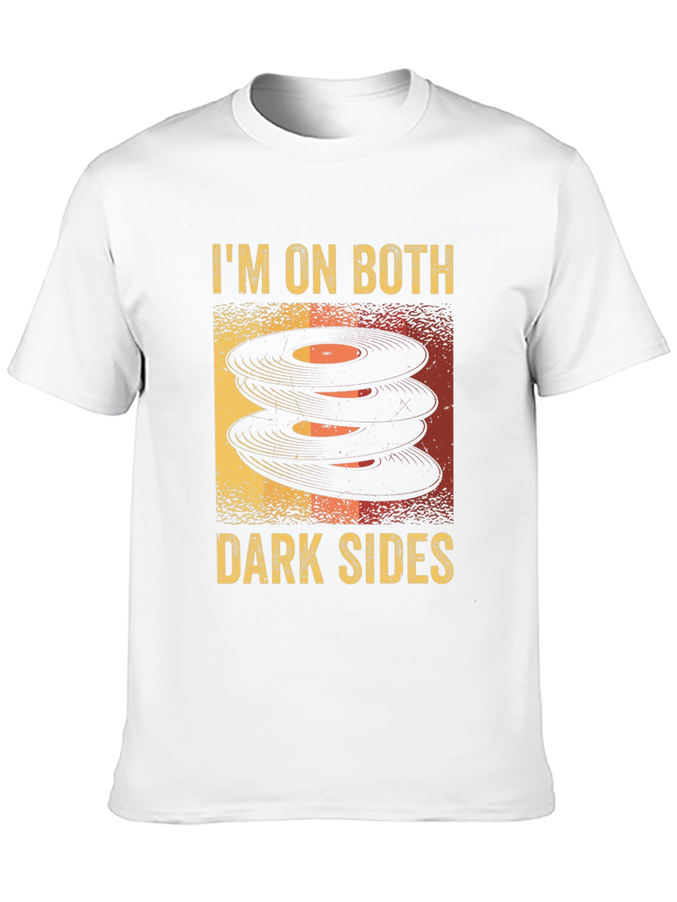 Black I'm On Both Dark Sides T-Shirt Vintage Record Vinyl Music Tee view 10