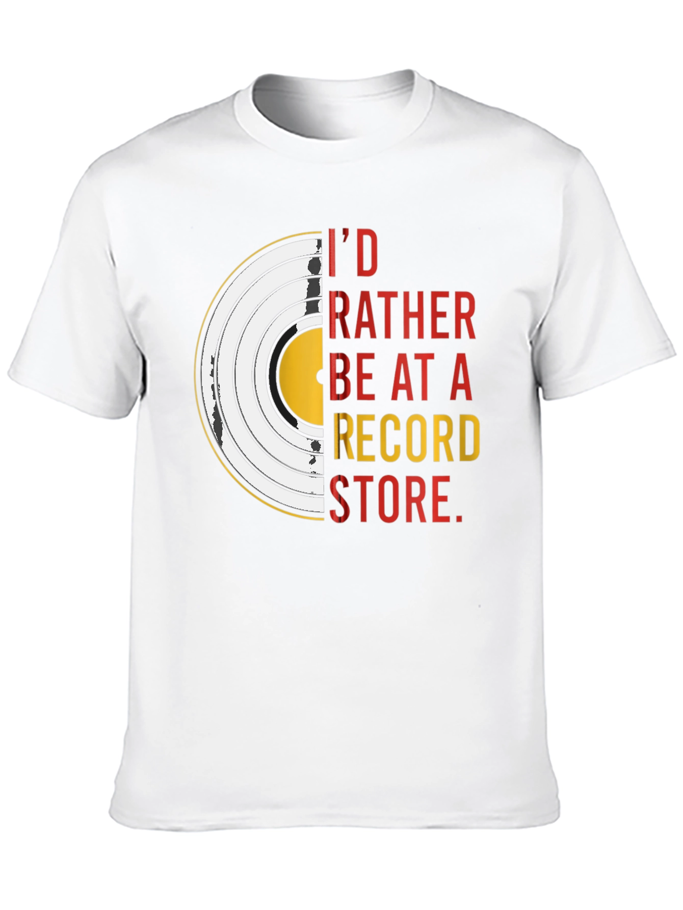 Black I'd Rather Be At A Record Store T-Shirt view 10