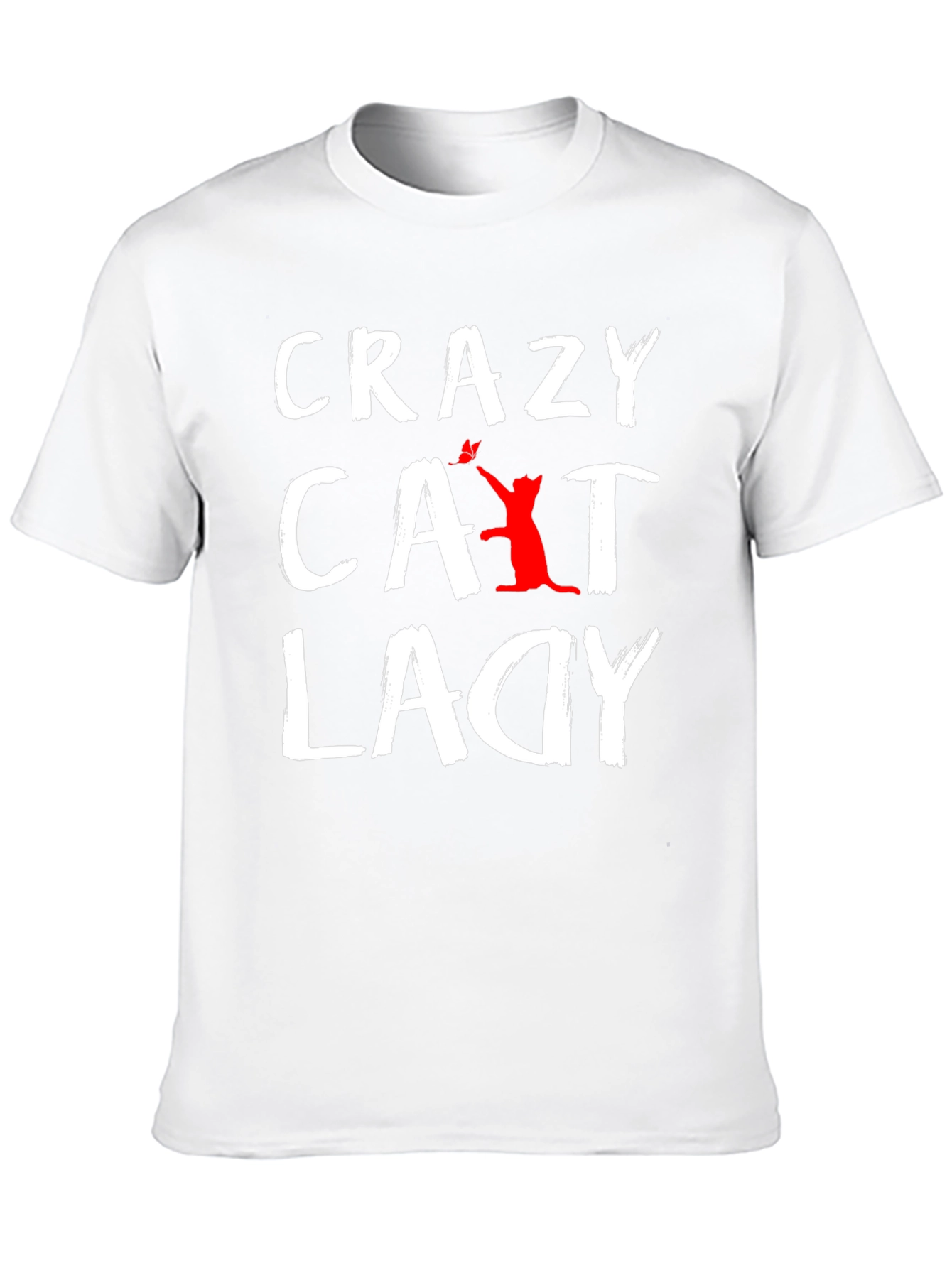 Black Crazy Cat Lady T-Shirt - Unisex Graphic Tee view 10