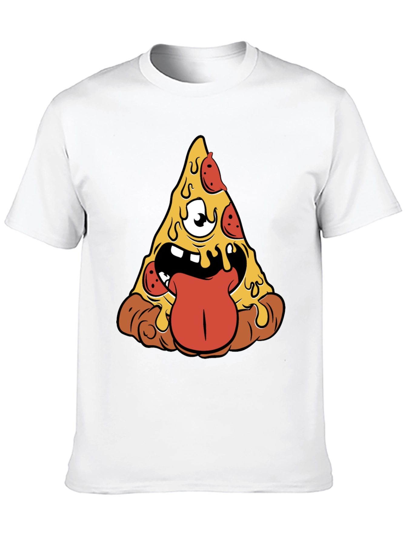 Black Pizza Monster Graphic Tee - Black Short Sleeve view 10