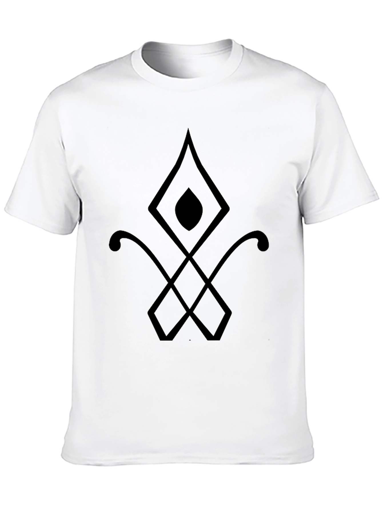 Black Men's Black Graphic Tee - Abstract Symbol Design view 10