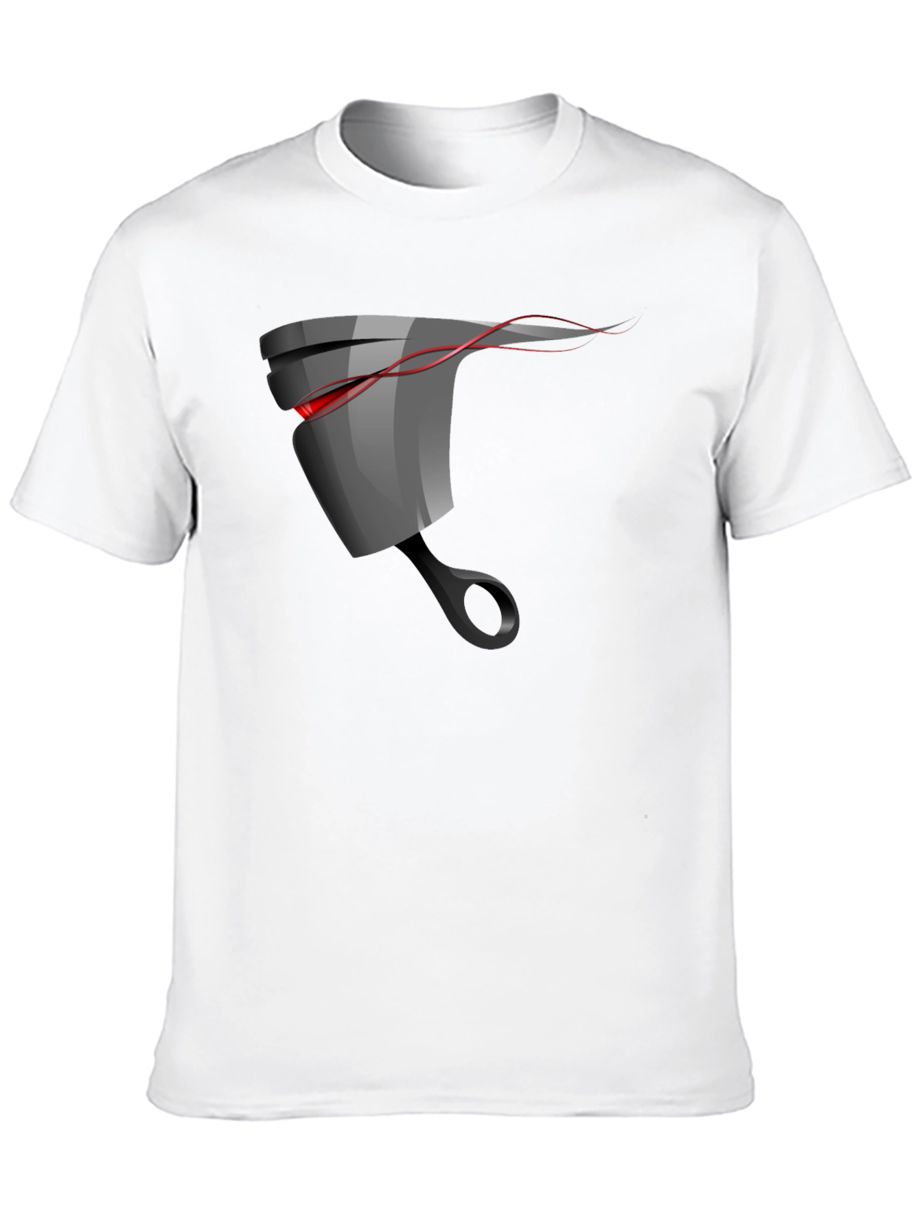 Black Men's Black Graphic T-Shirt - Piston Design view 10