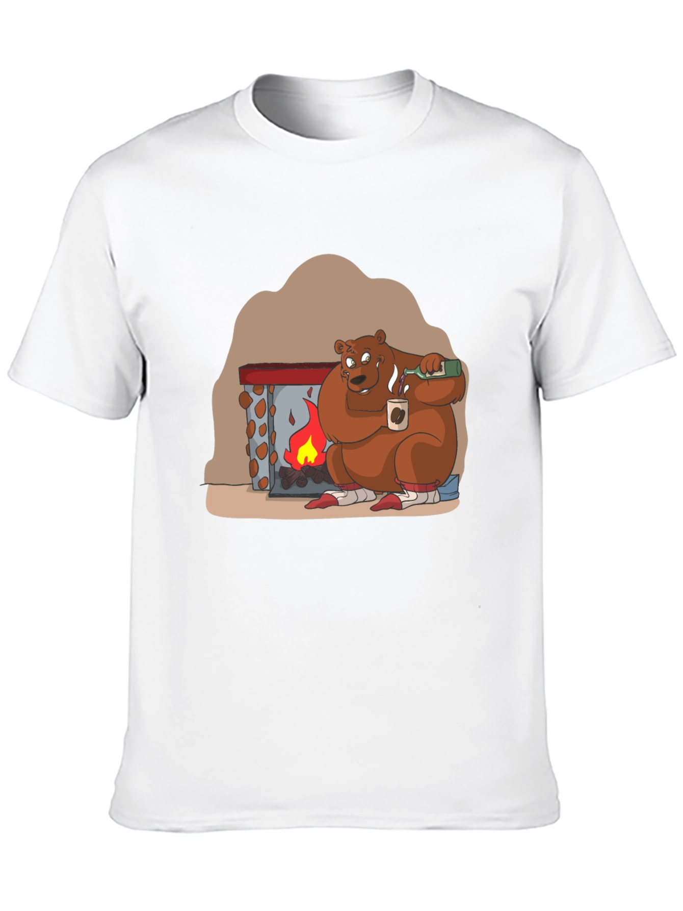 Black Cozy Bear by Fire T-Shirt view 10