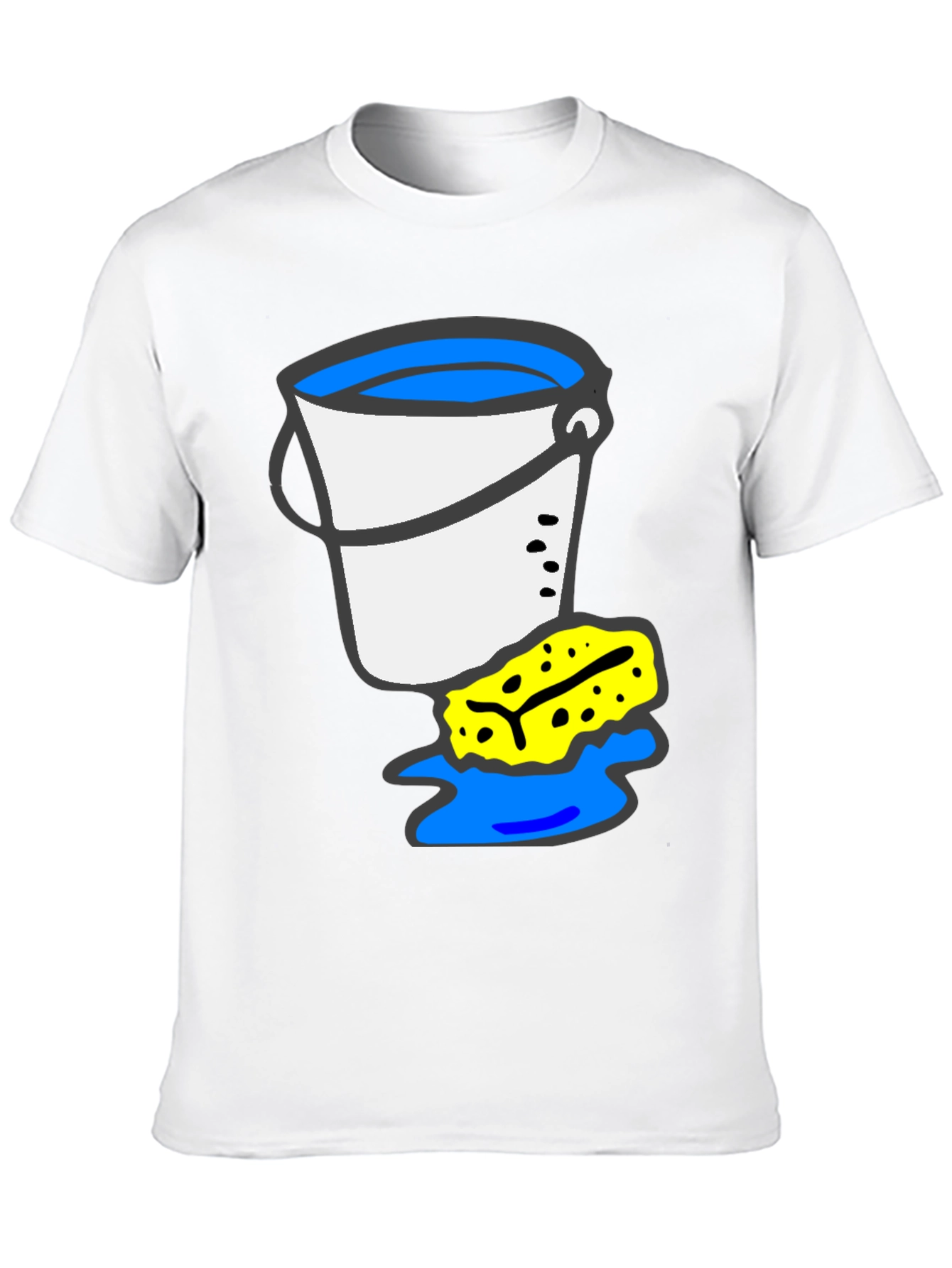 Black Bucket and Sponge Graphic Tee - Cleaning Crew Shirt view 10
