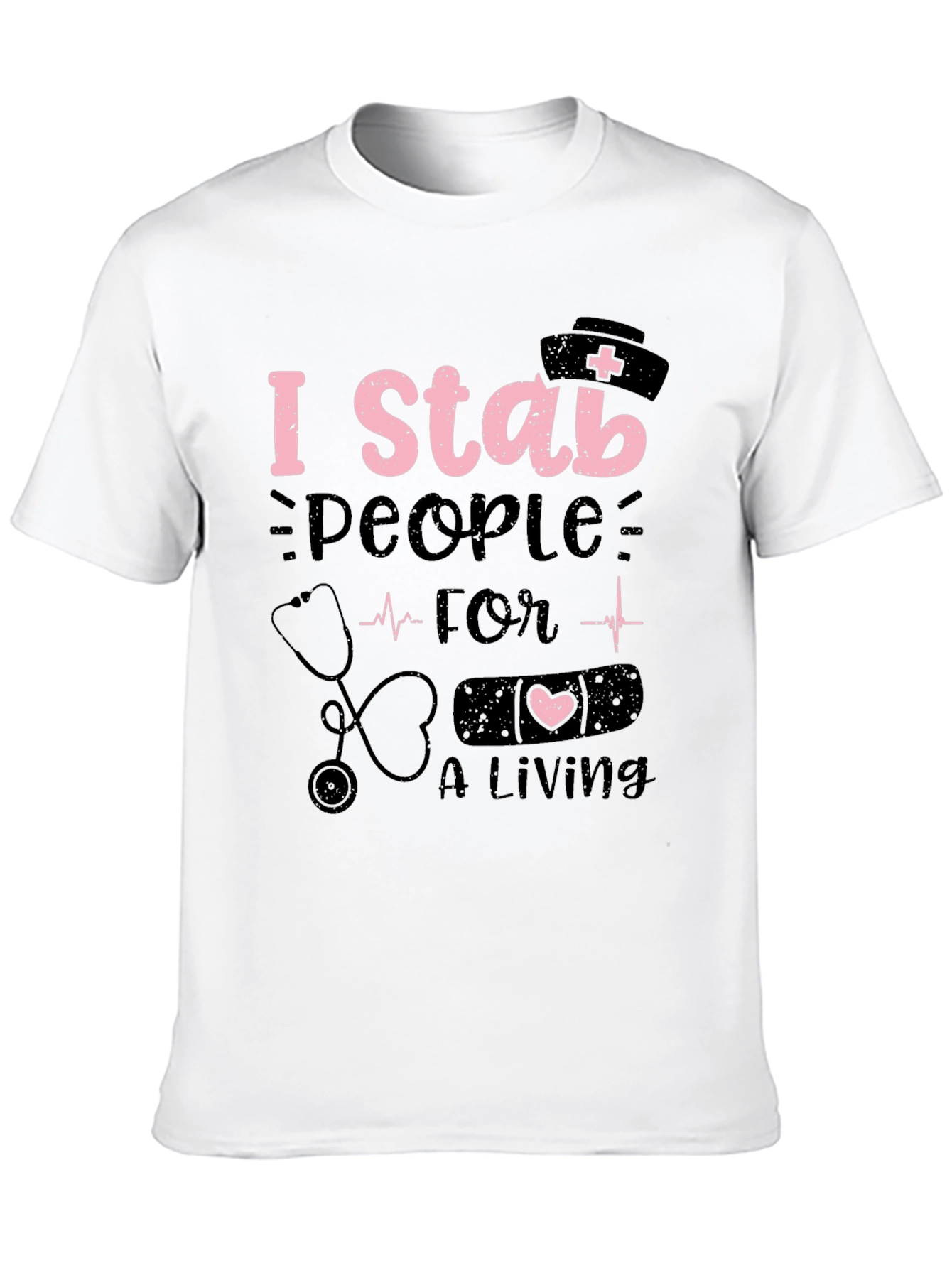Black Nurse Humor T-Shirt - I Stab People For A Living view 10
