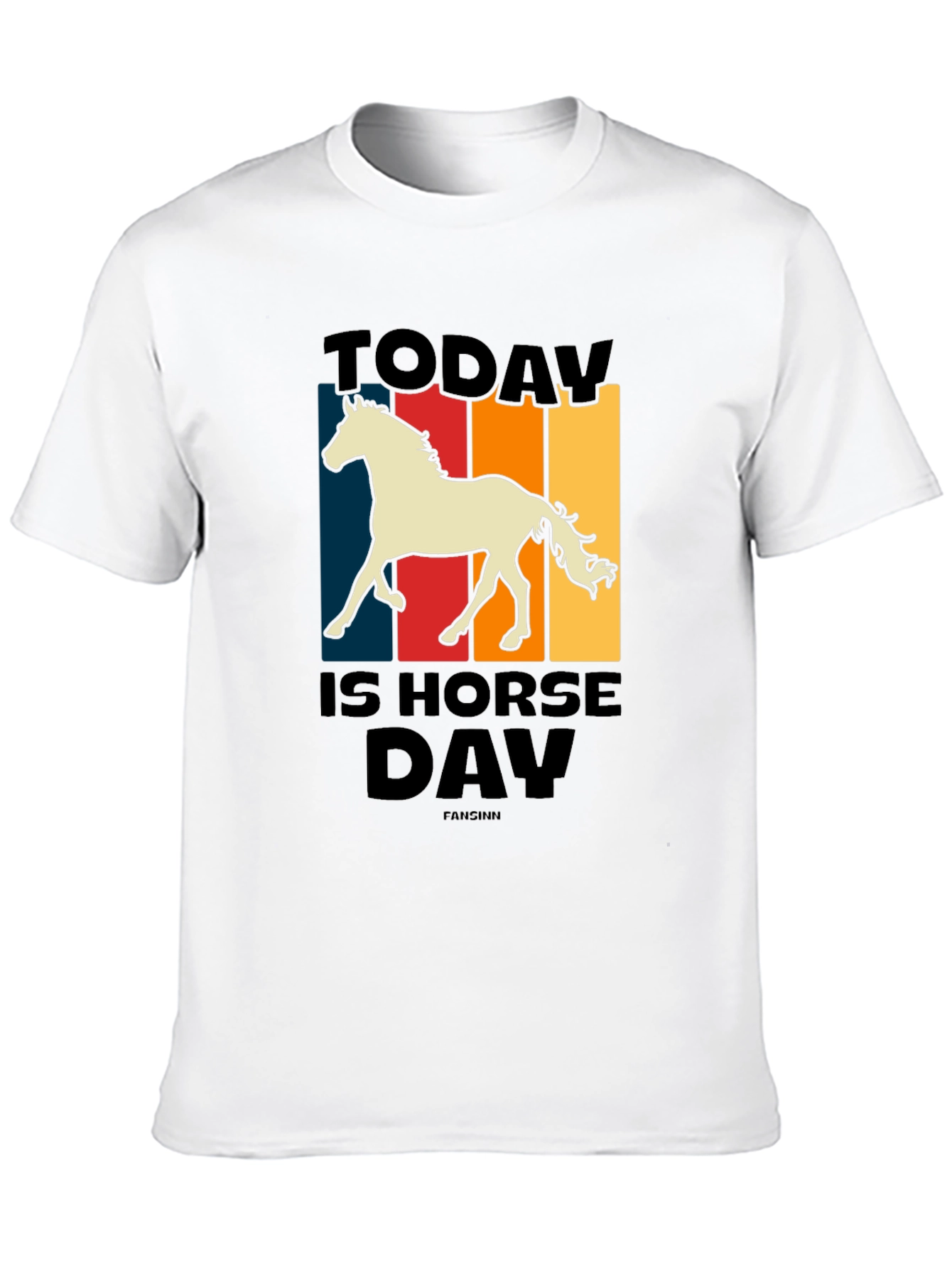 Black Today Is Horse Day Retro Graphic Tee view 10