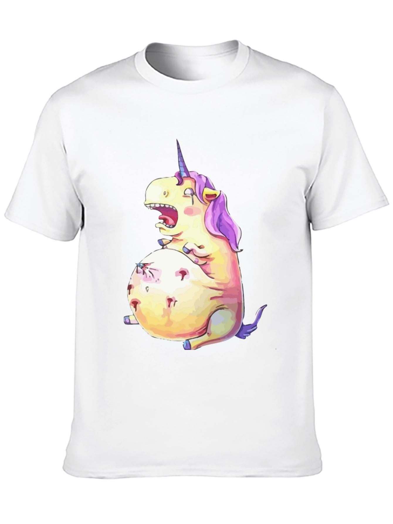 Black Funny Unicorn Graphic Tee - Black Cotton T-Shirt view 10