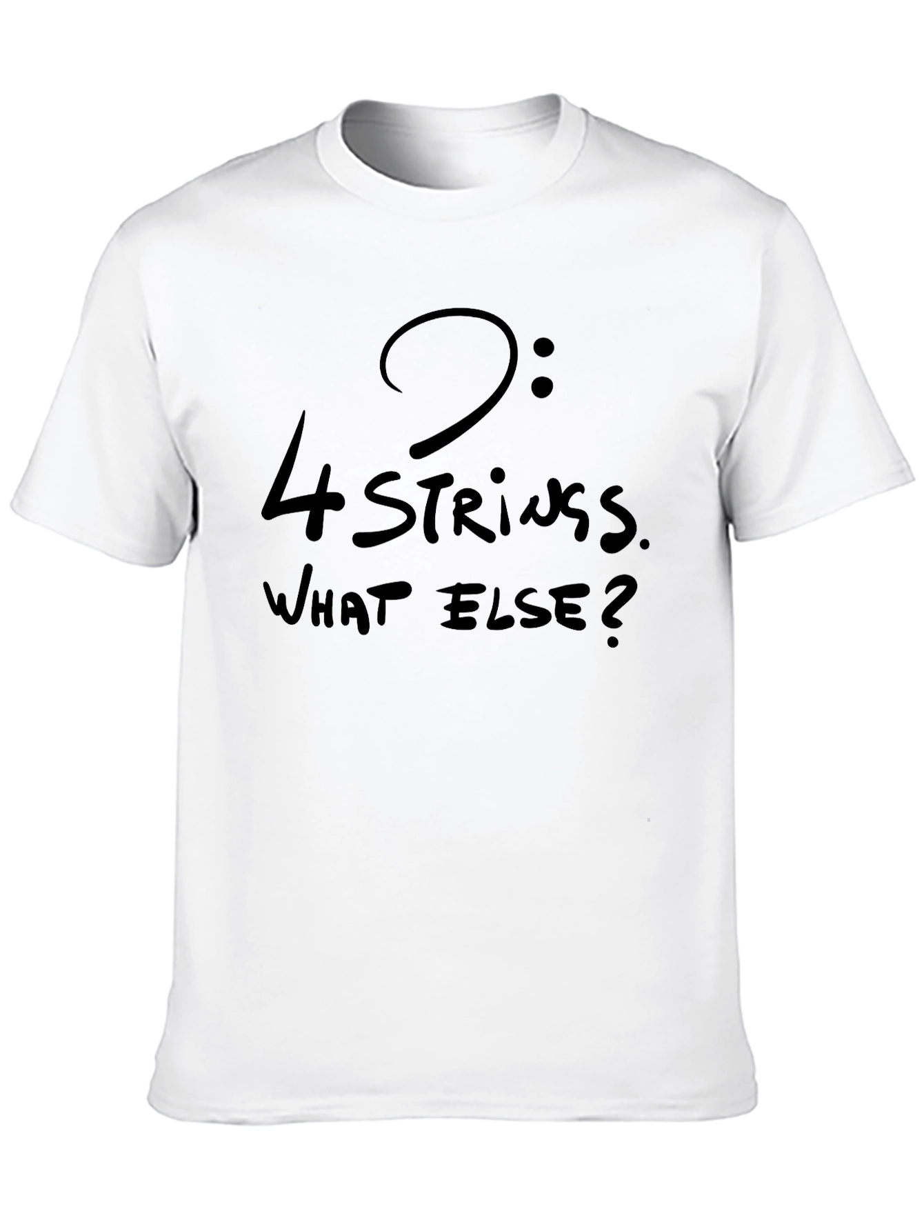 Black 4-String Bass Humor T-Shirt view 10