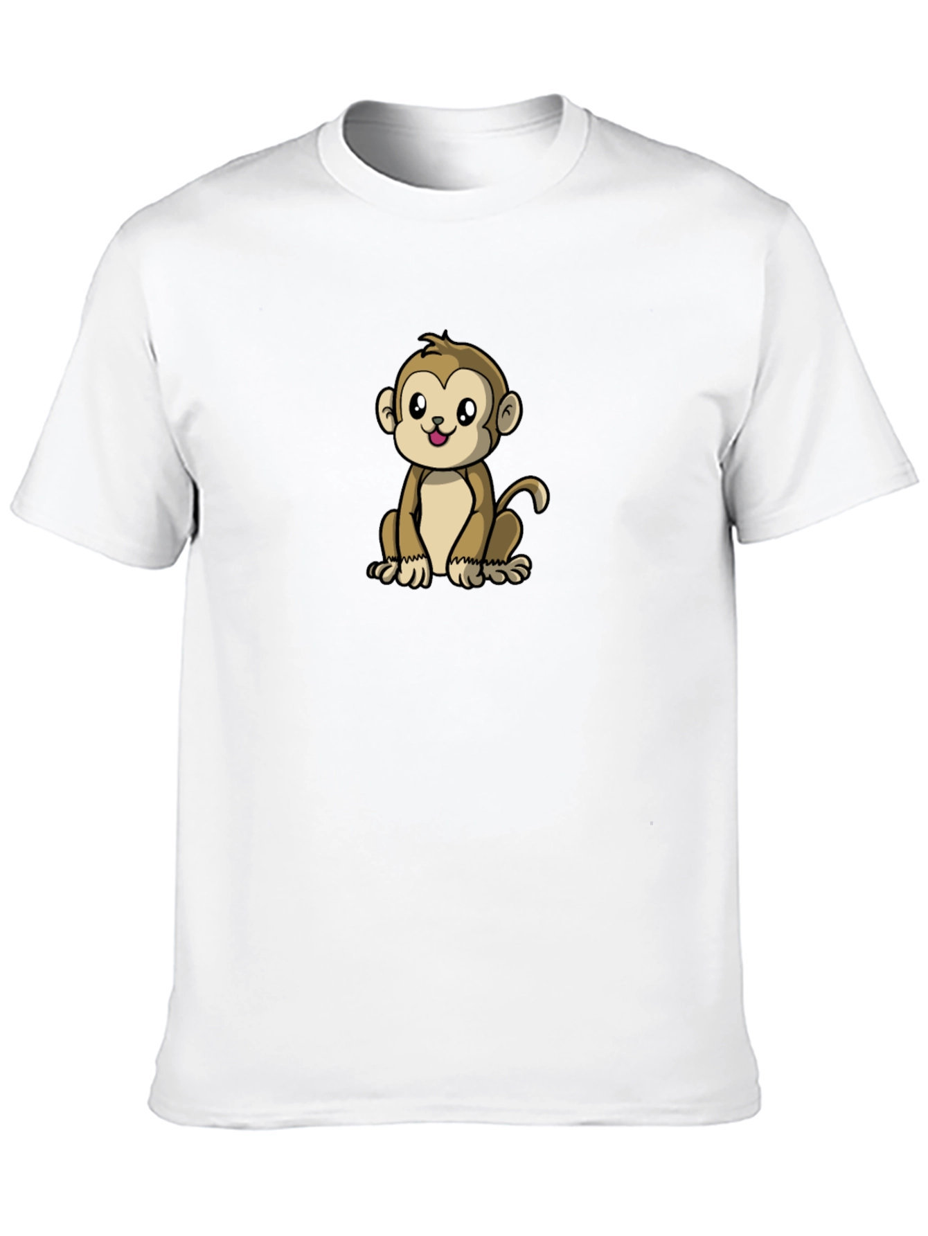 Black Cute Monkey Graphic Black T-Shirt view 10