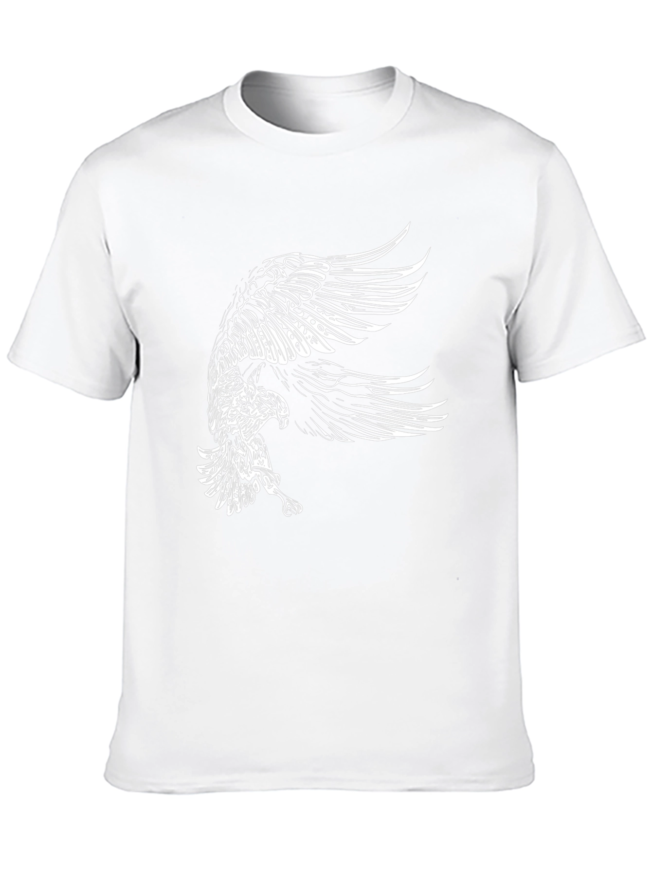Black Men's Black T-Shirt with Eagle Graphic view 10