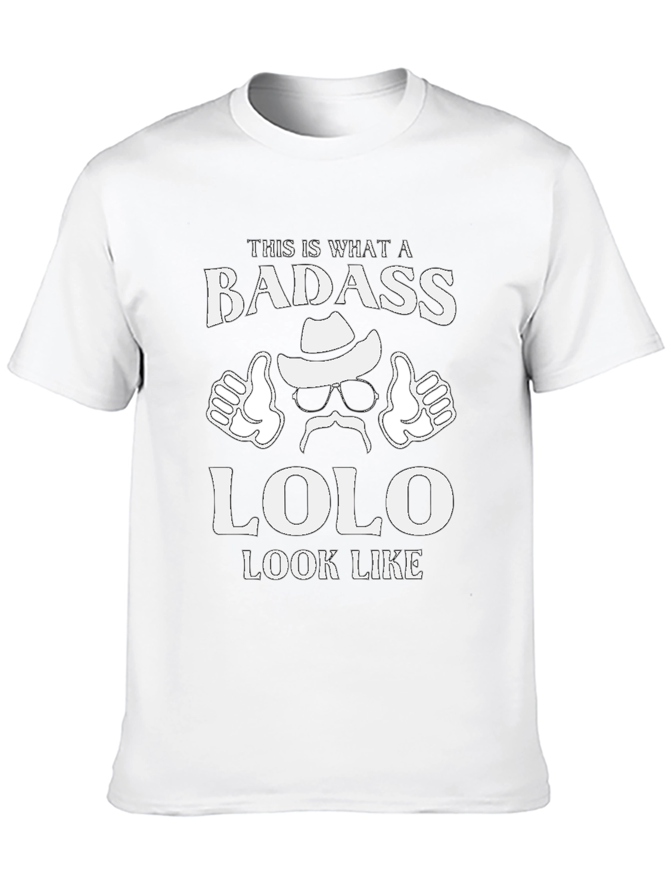 Black Badass Lolo Graphic Tee - Funny Grandpa T-Shirt view 10
