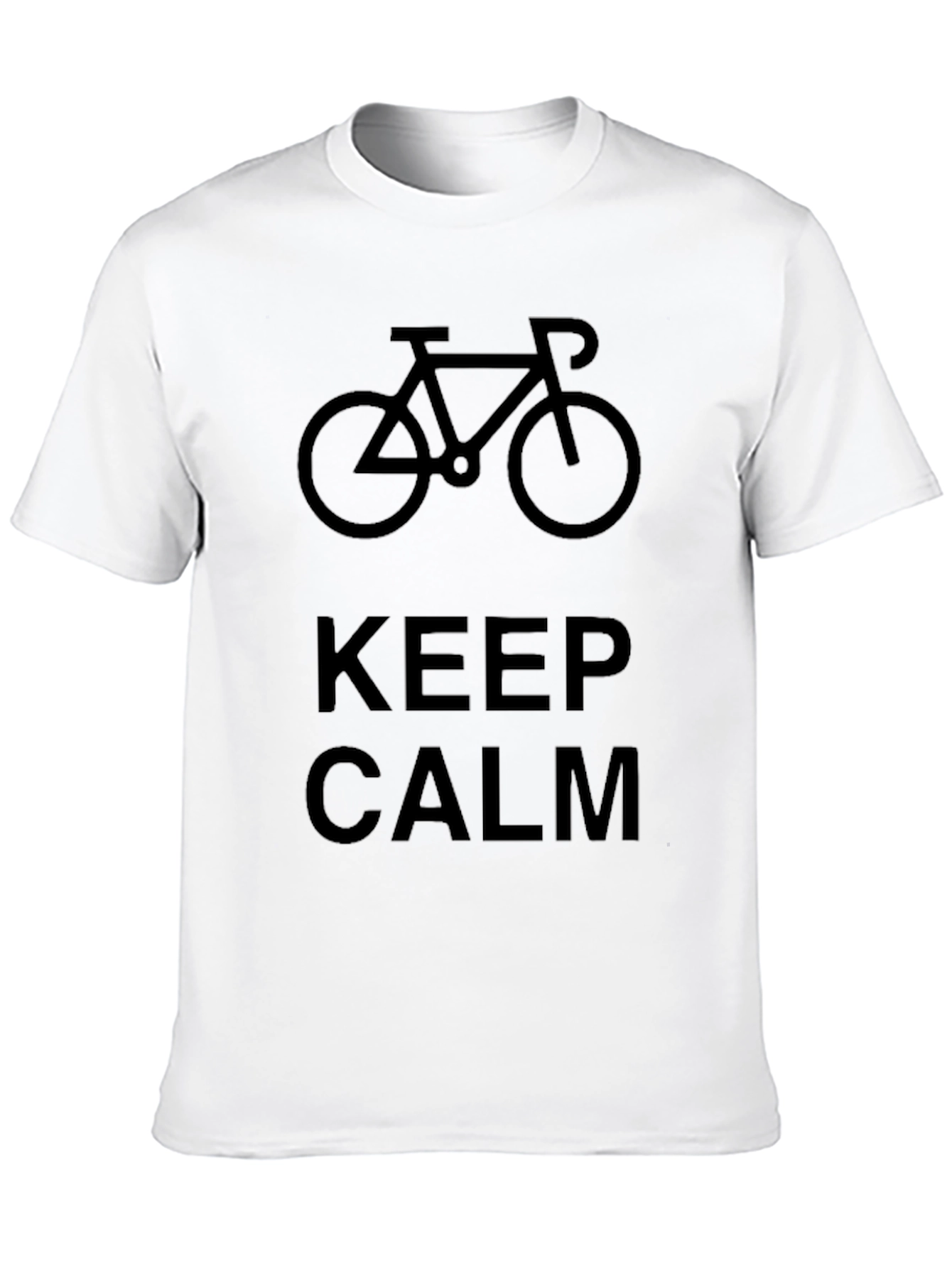 Black Keep Calm Bicycle Graphic Black T-Shirt view 10