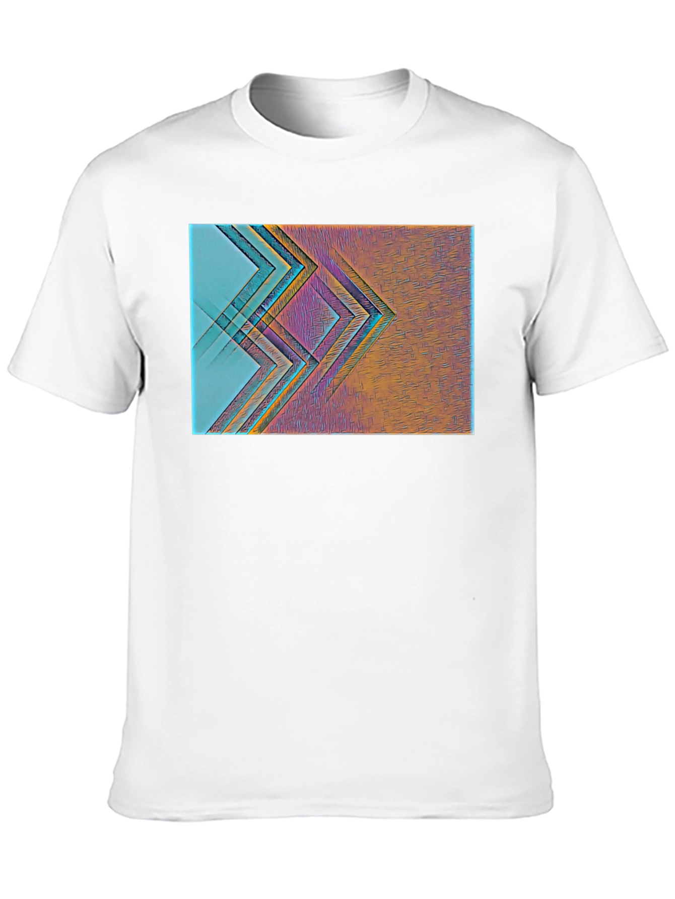 Black Abstract Geometric Print Black T-Shirt view 10