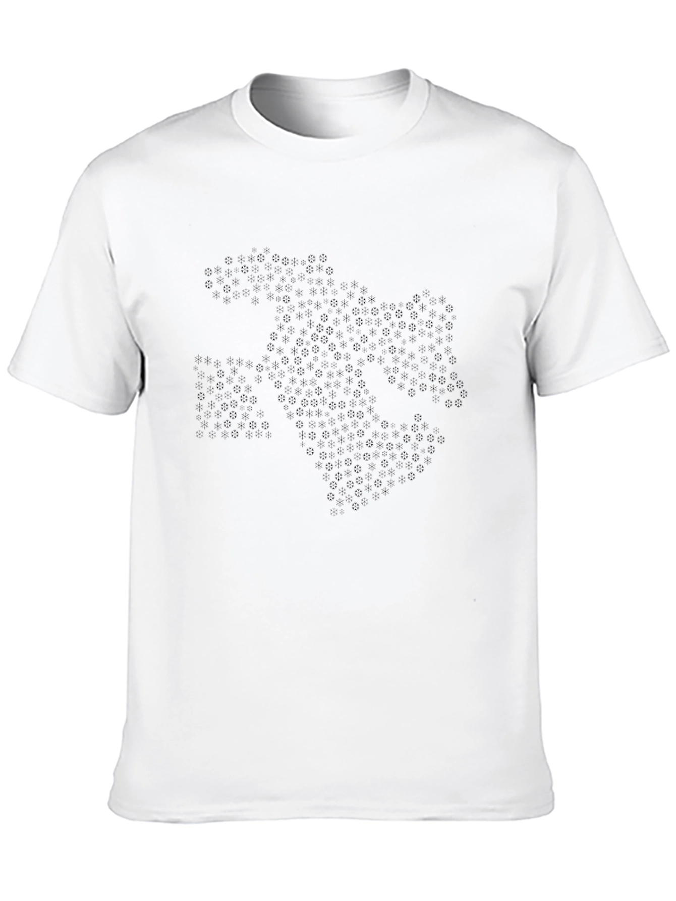 Black Men's Black Fractal Pattern T-Shirt view 10