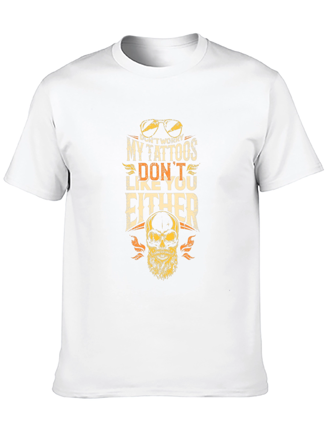 Funny Tattoo Skull Graphic T-Shirt - Don't Worry! - 10