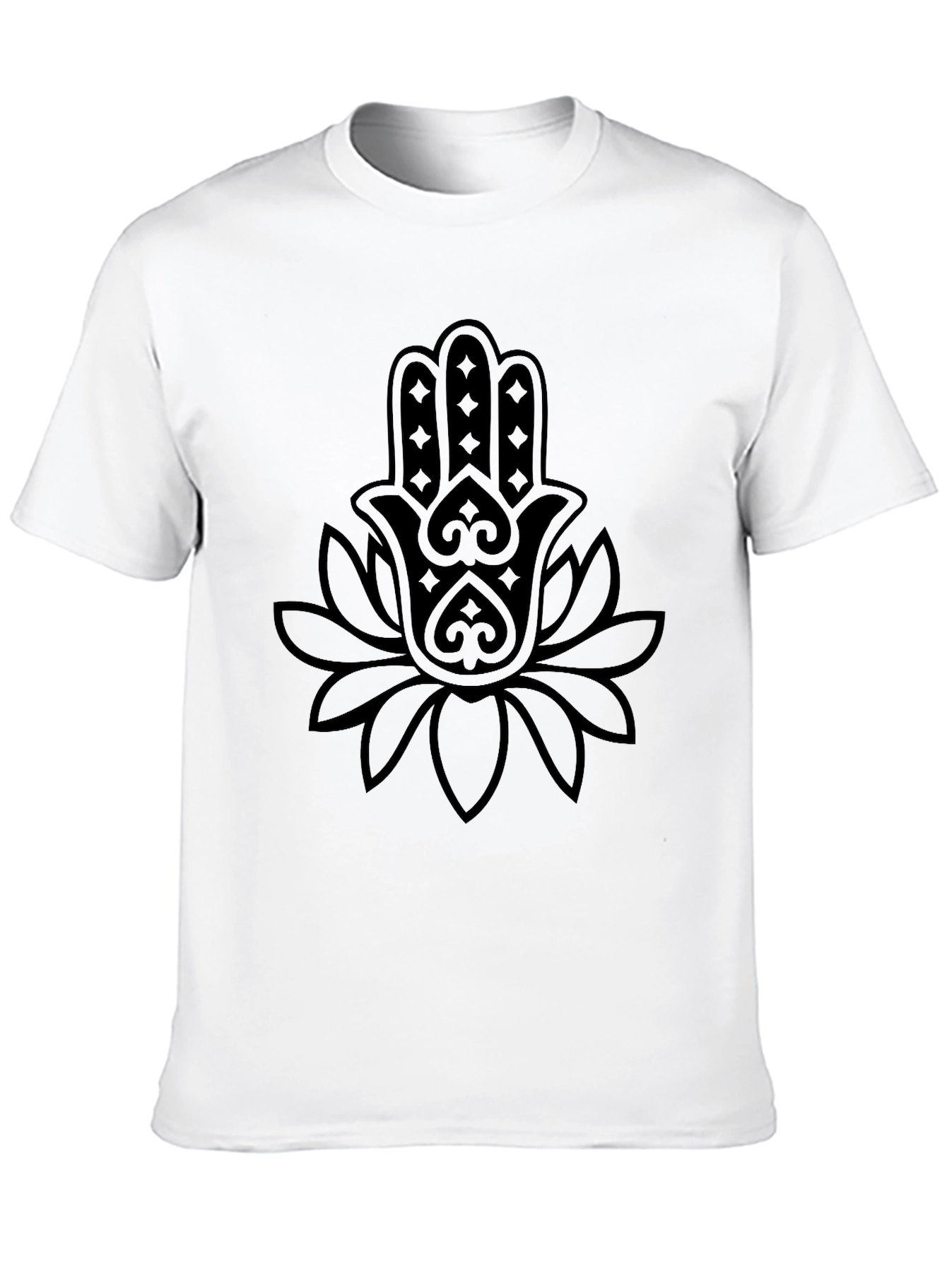 Black Black Hamsa Lotus Graphic Tee view 10