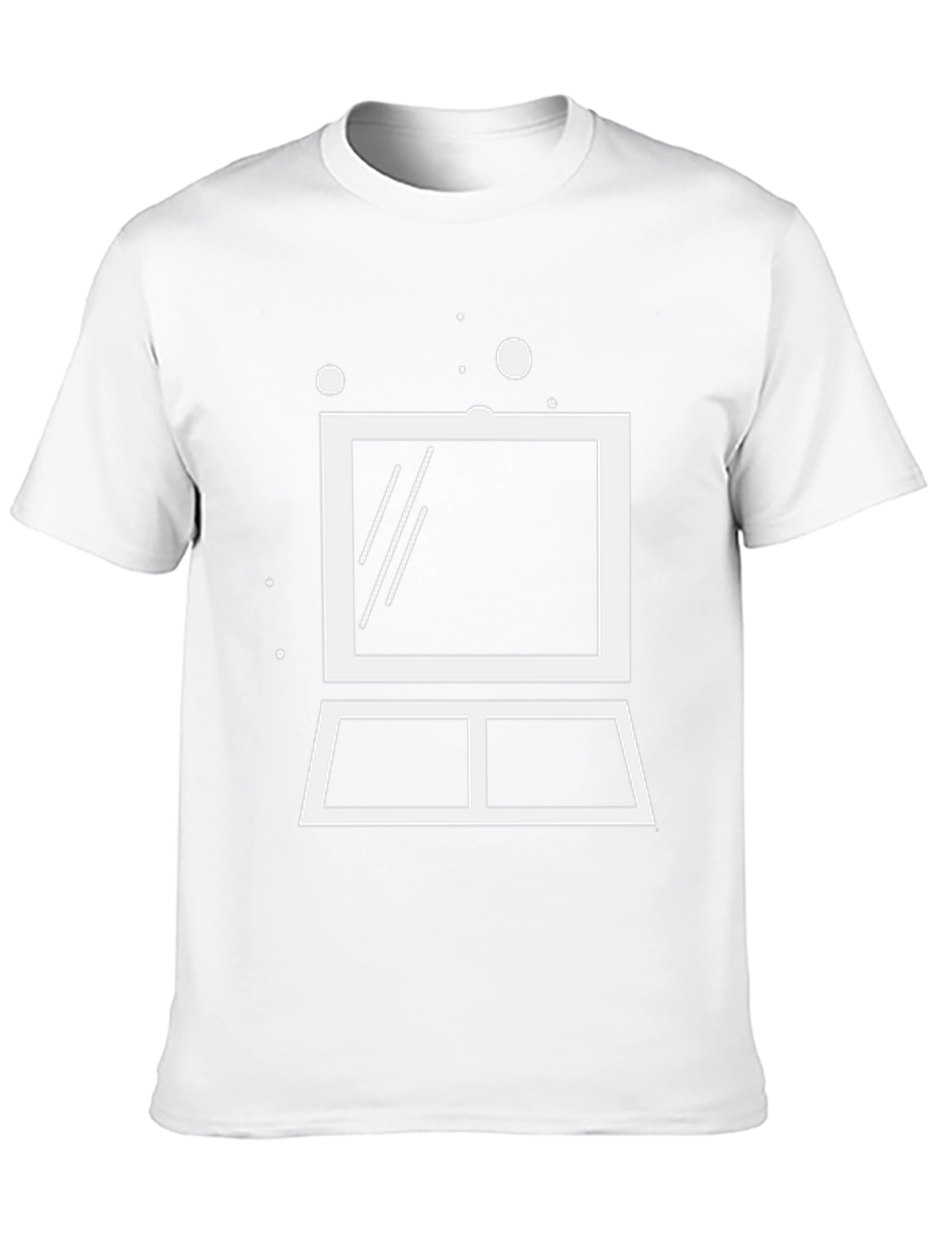 Black Minimalist Laptop Graphic Tee - Black Cotton Blend view 10